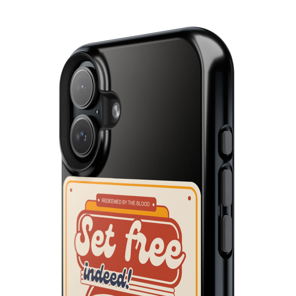 Men's 'Set free indeed' Vintage Graphic Phone Case — Magnetic Impact-Resistant
