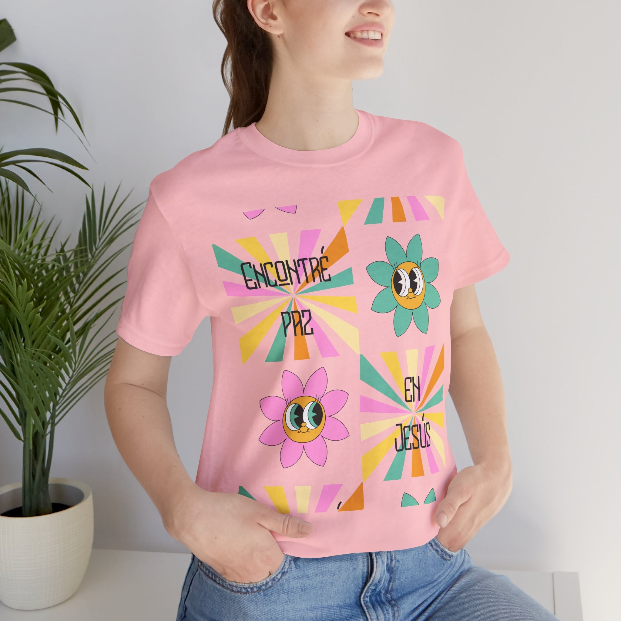Woman's Spanish "Encontré paz en Jesús"- Camisa Retro Español