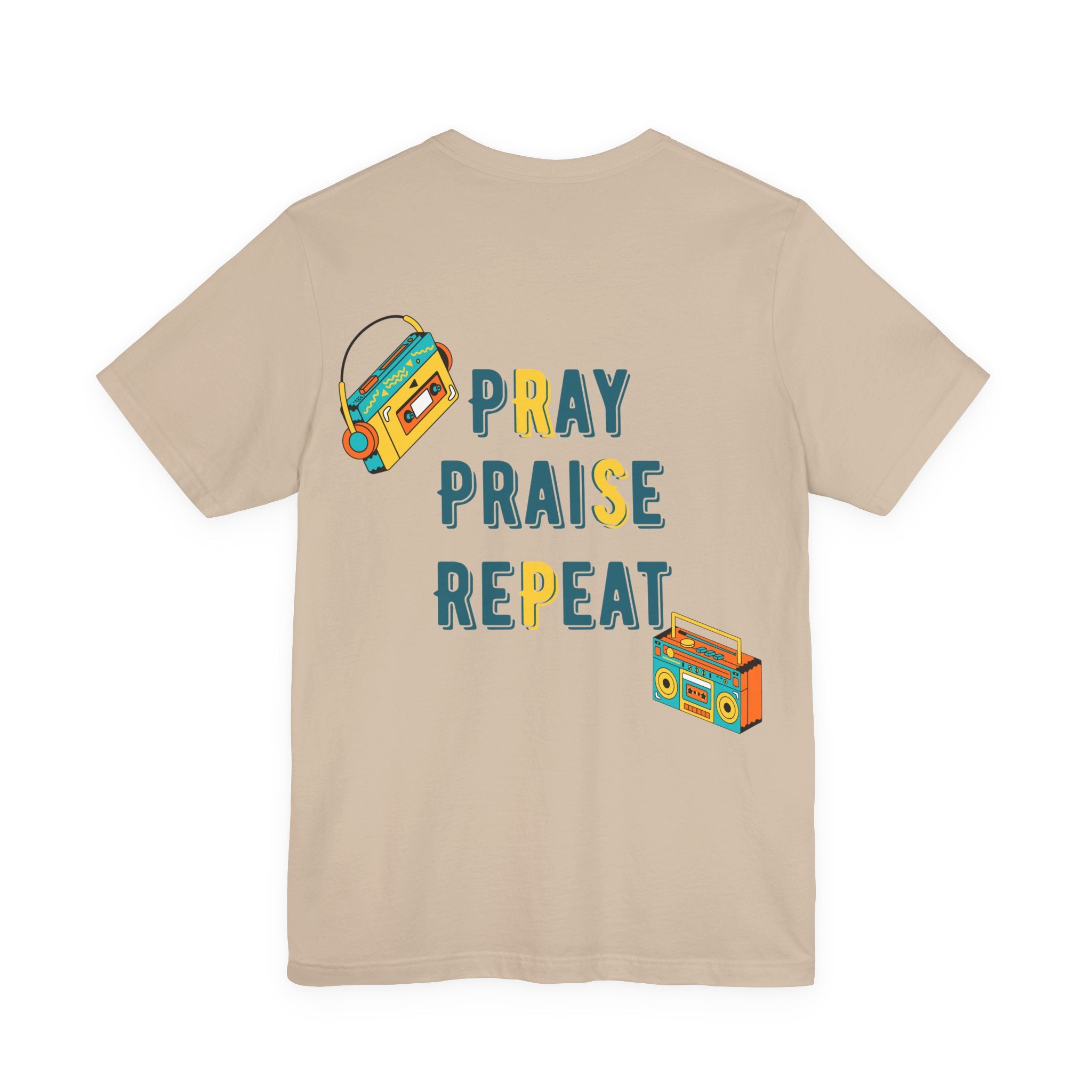Men's Pray Praise Repeat T-Shirt — Vintage Boombox Christian Tee