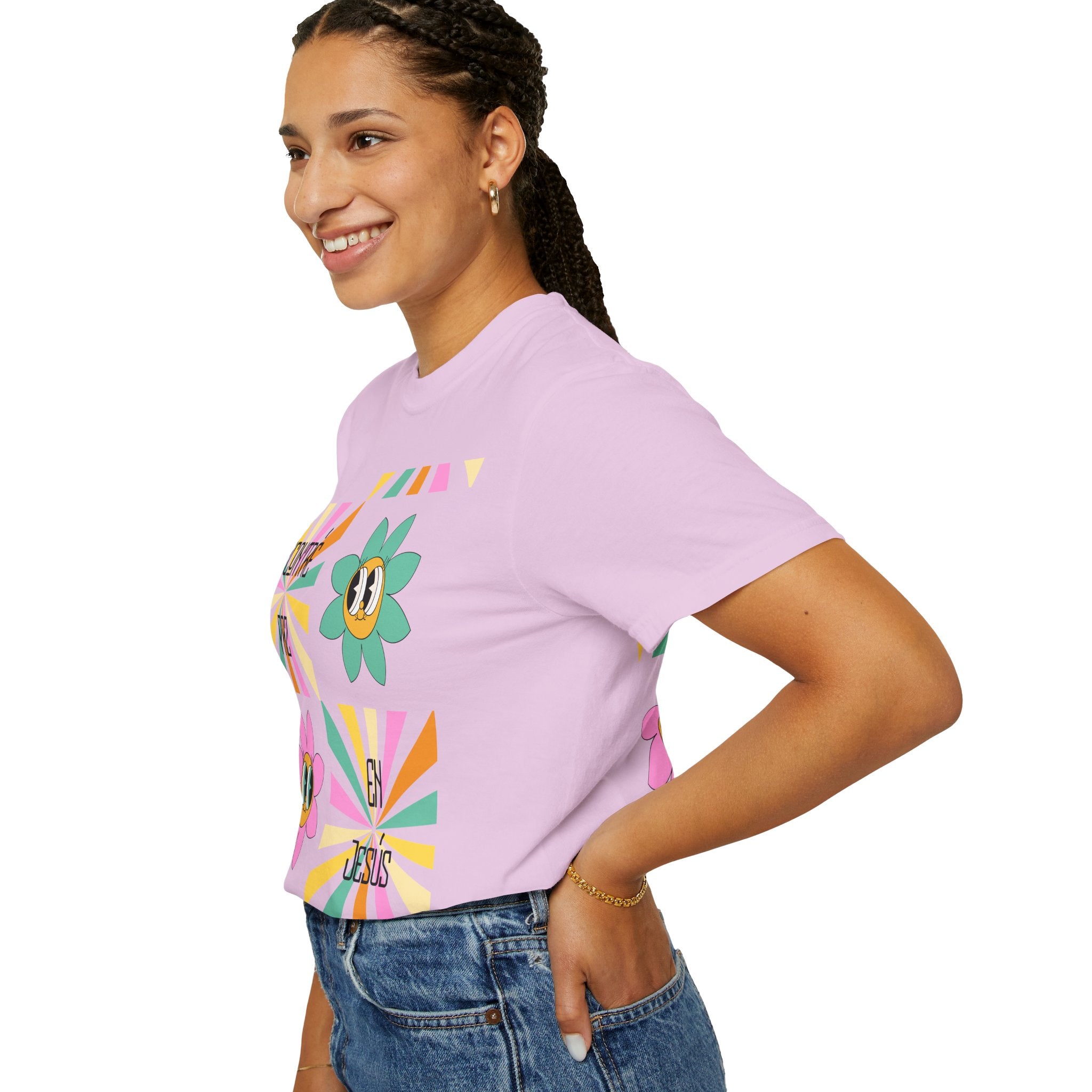 Woman's Spanish "Encontré paz en Jesús"- Camisa Retro Español