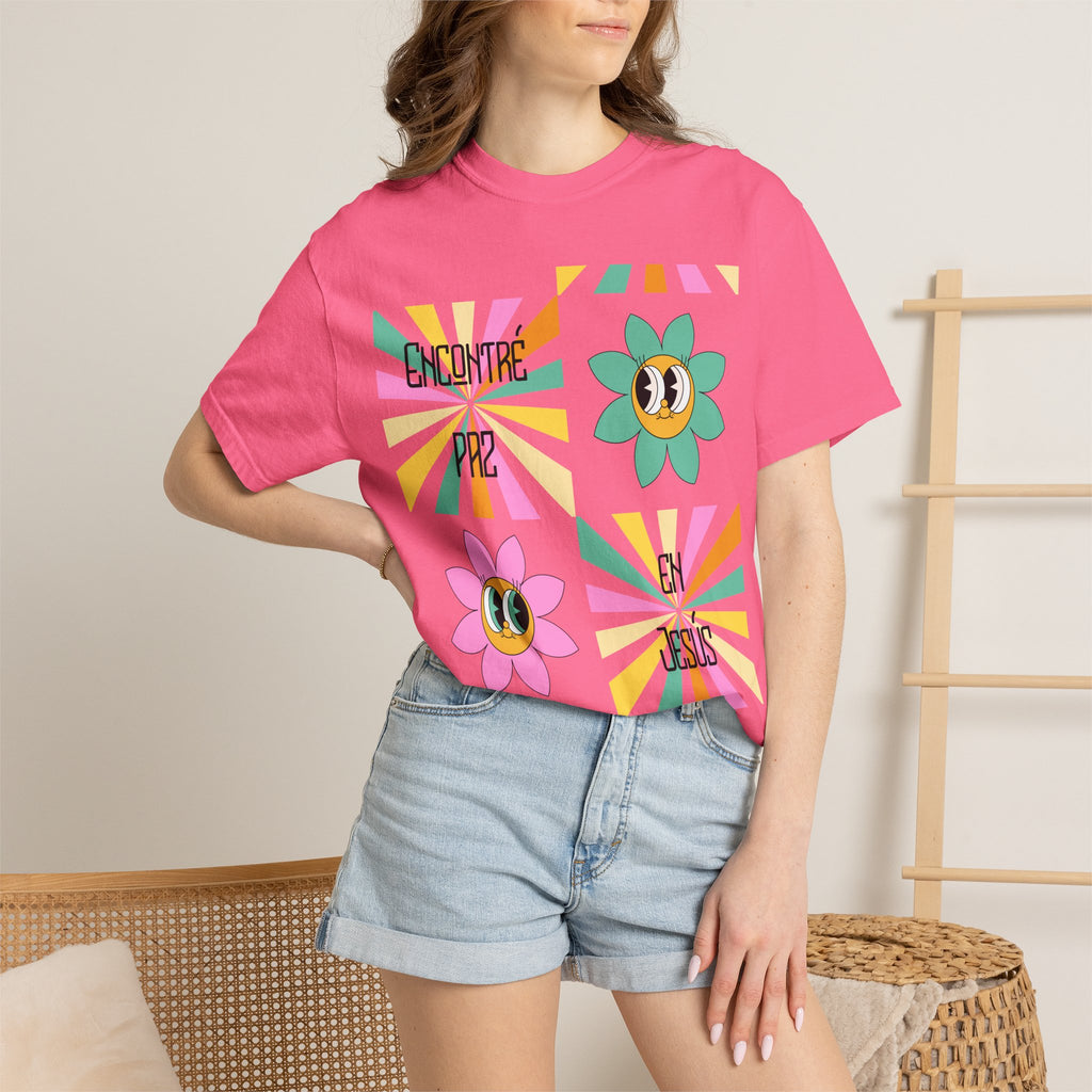 Woman's Spanish "Encontré paz en Jesús"- Camisa Retro Español