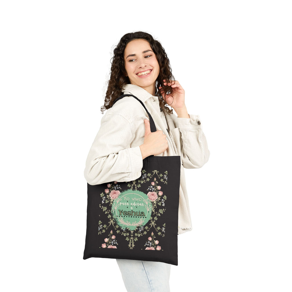 Bolsa Floral Vintage para Mujeres — 'Yo vivo para adorar a Yeshua'