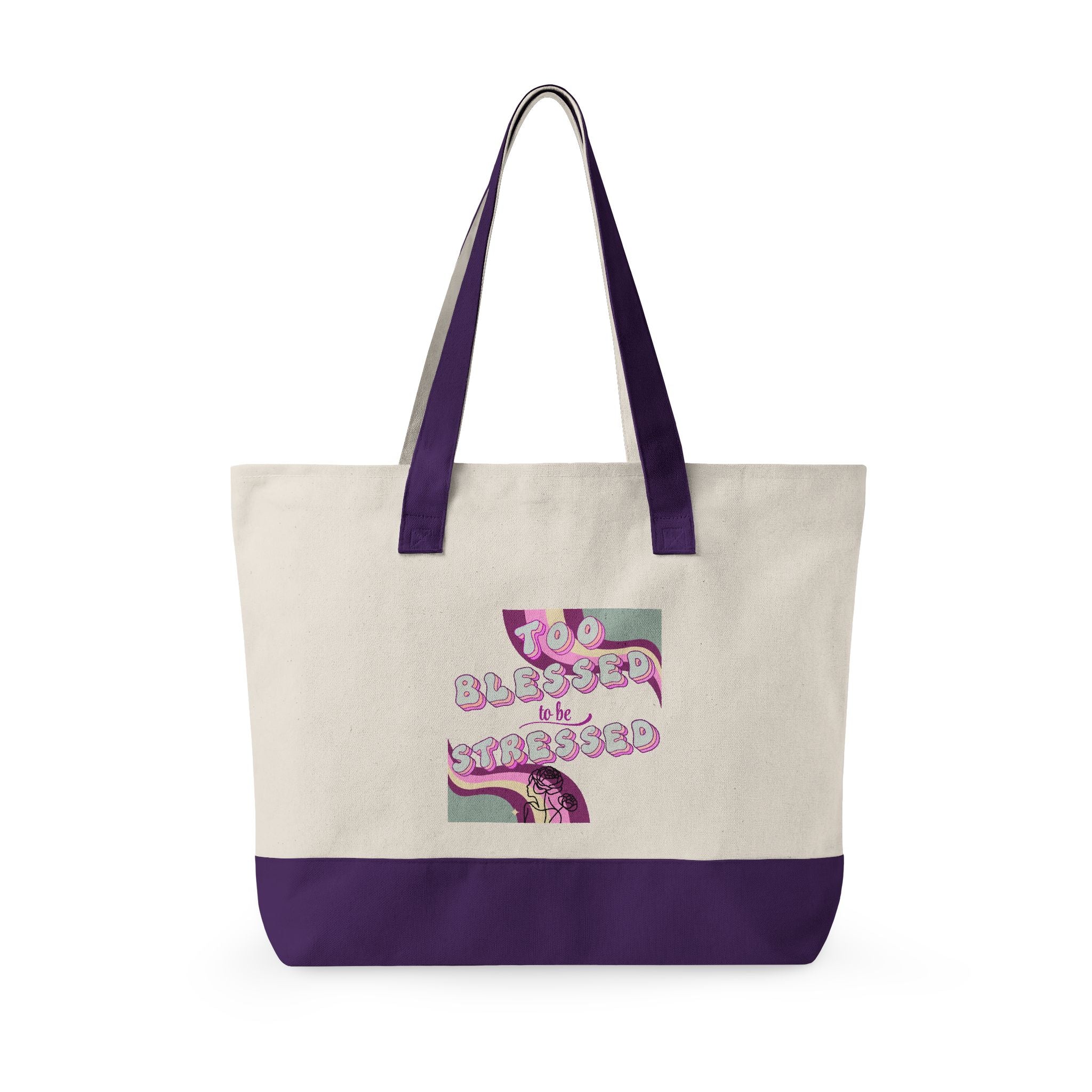 'Too blessed' Tote Bag — Retro Pink Design