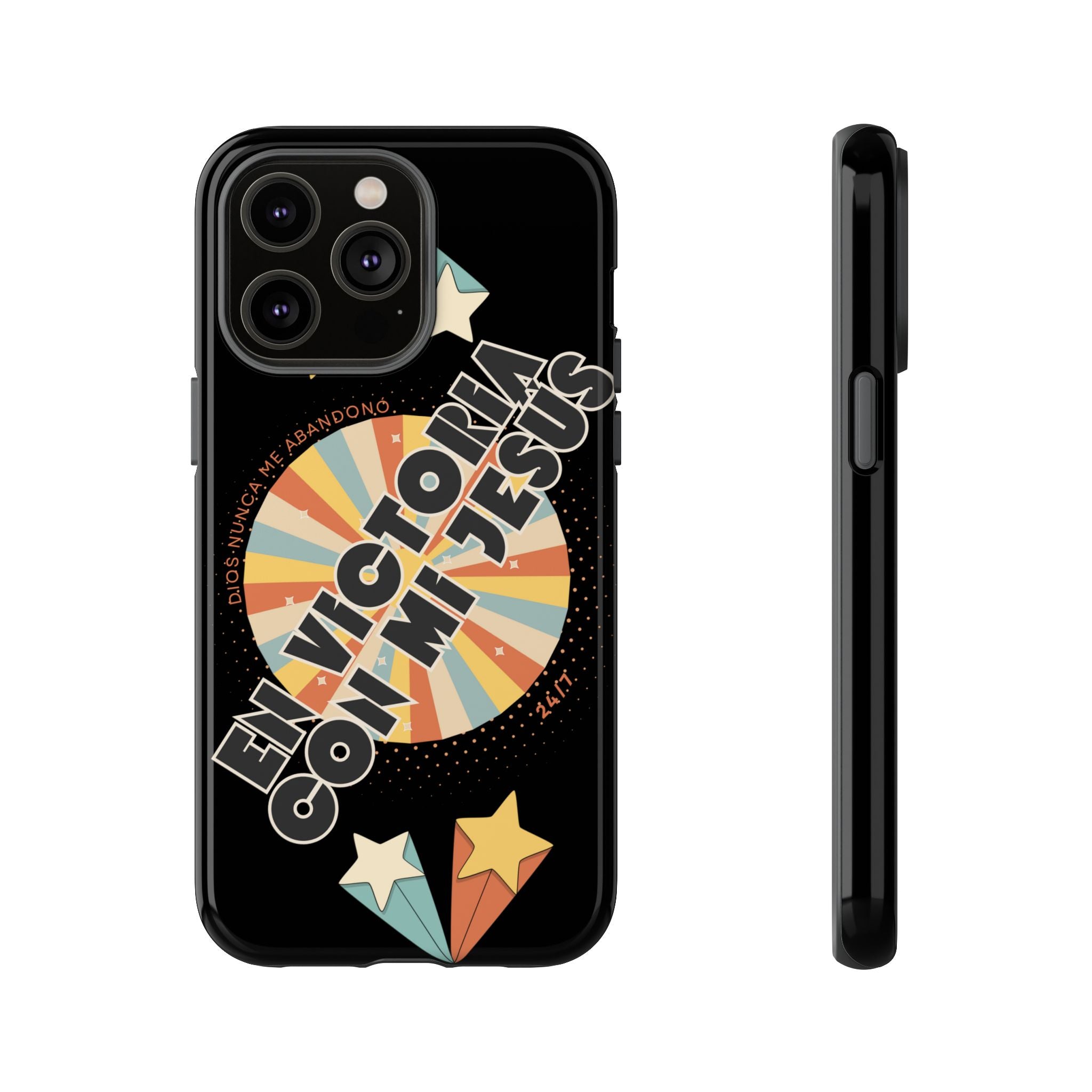 'En Victoria Con Jesús' Retro Protección de telefono