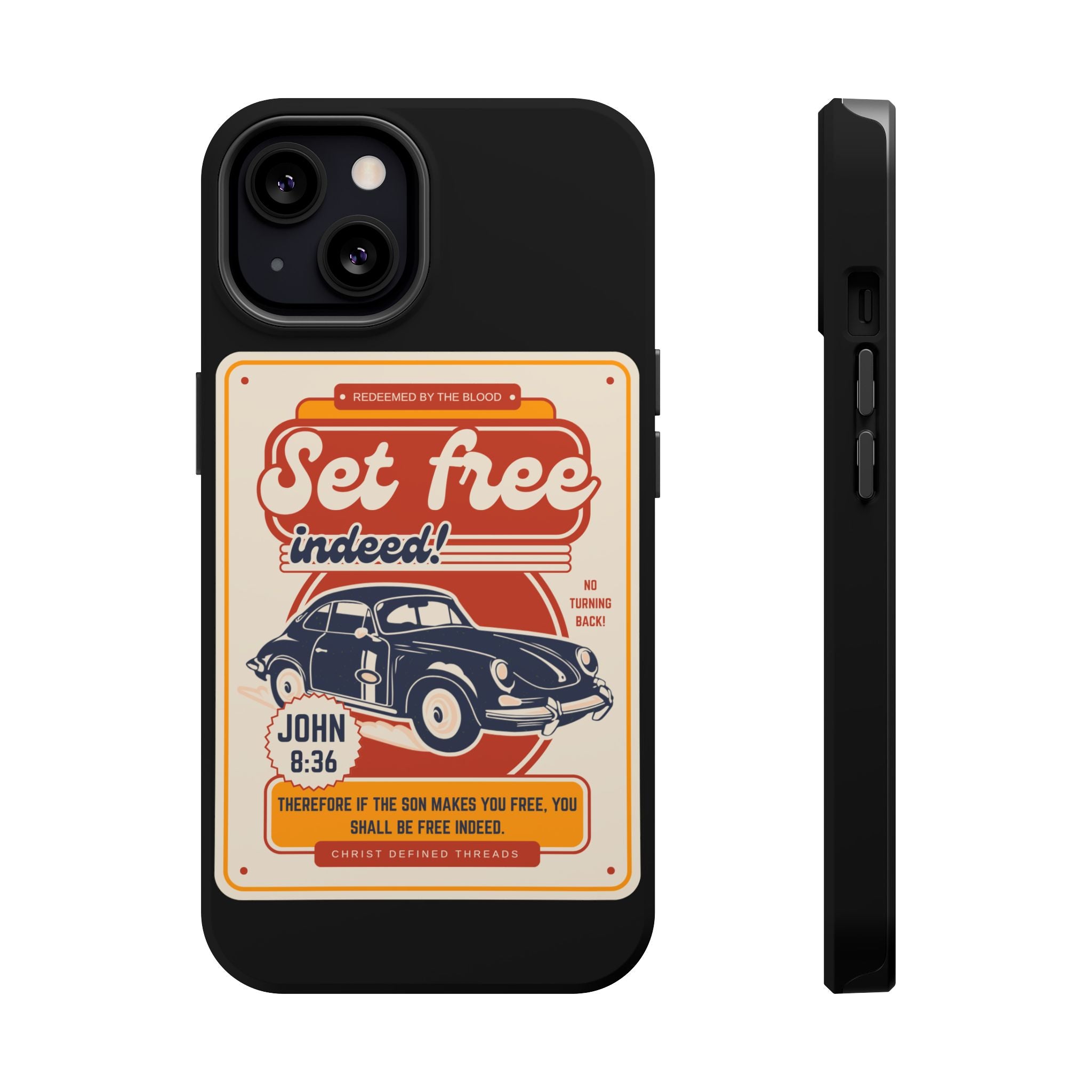 Men's 'Set free indeed' Vintage Graphic Phone Case — Magnetic Impact-Resistant