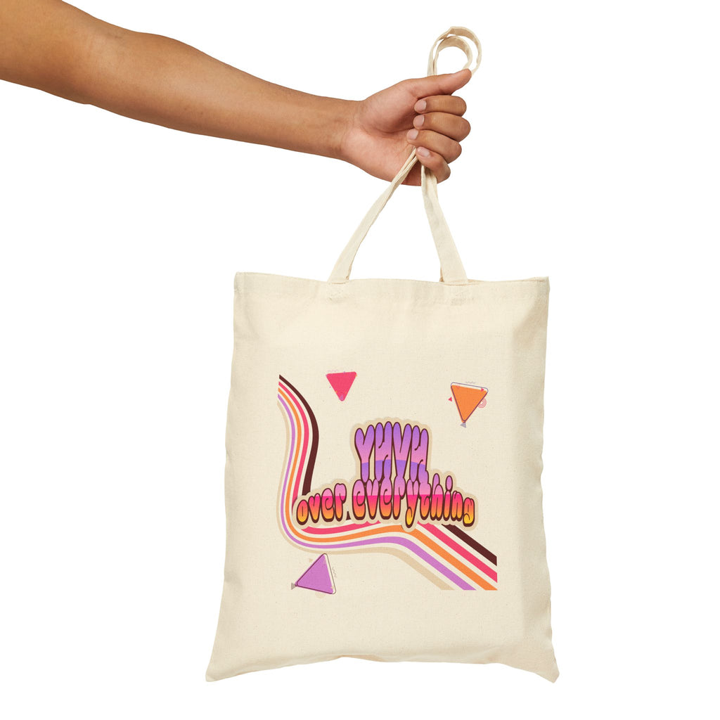 Retro 'YHVH over Everything' Cotton Tote Bag