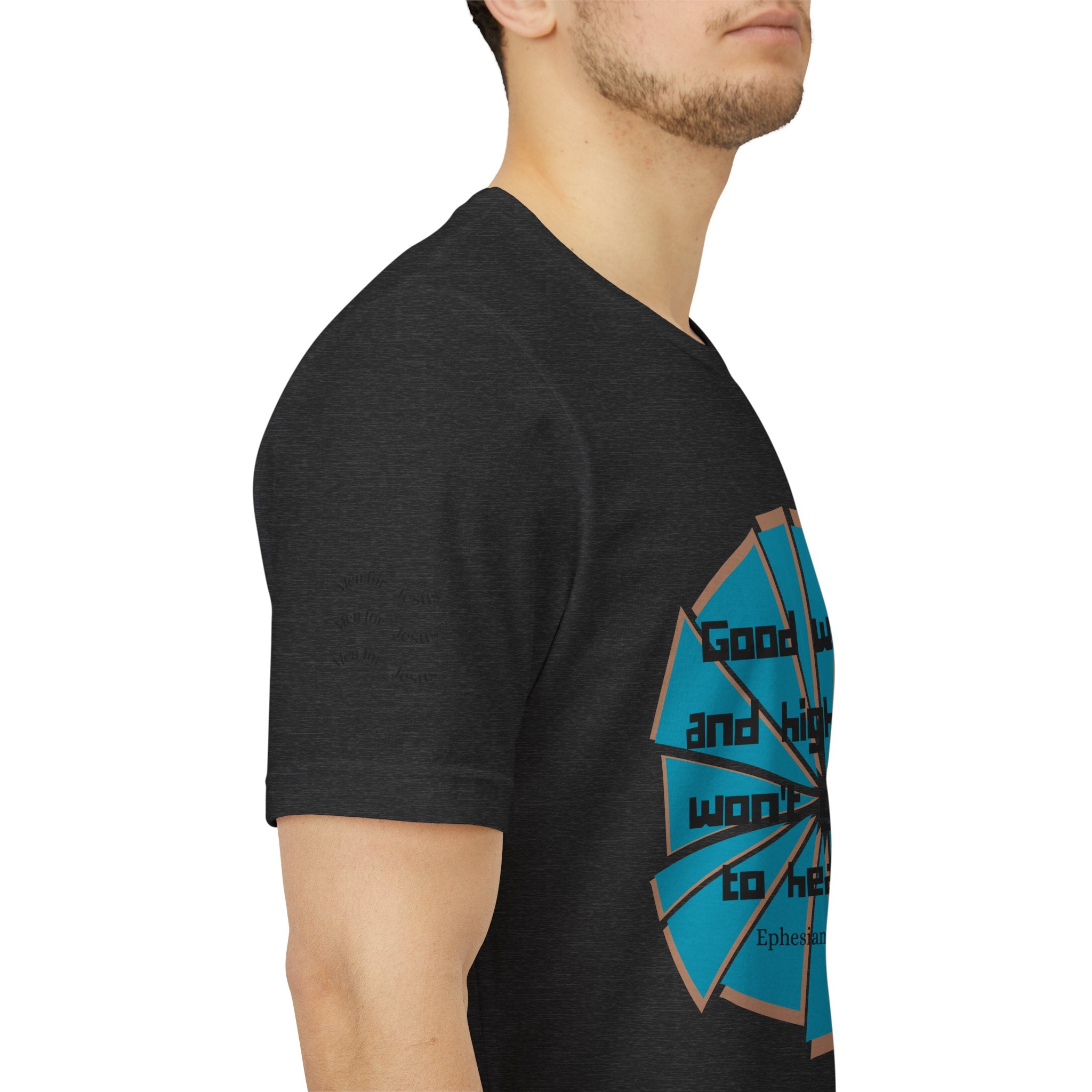 Mens Jersey Short Sleeve Tee- "Good works and high titles"