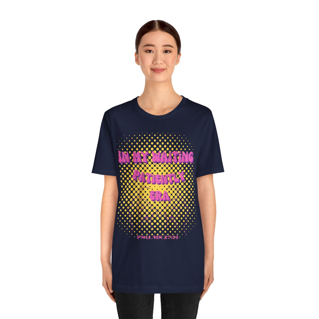 Women's 'In my Waiting Patiently Era' Tee - Yellow Graphic Jersey Short Sleeve