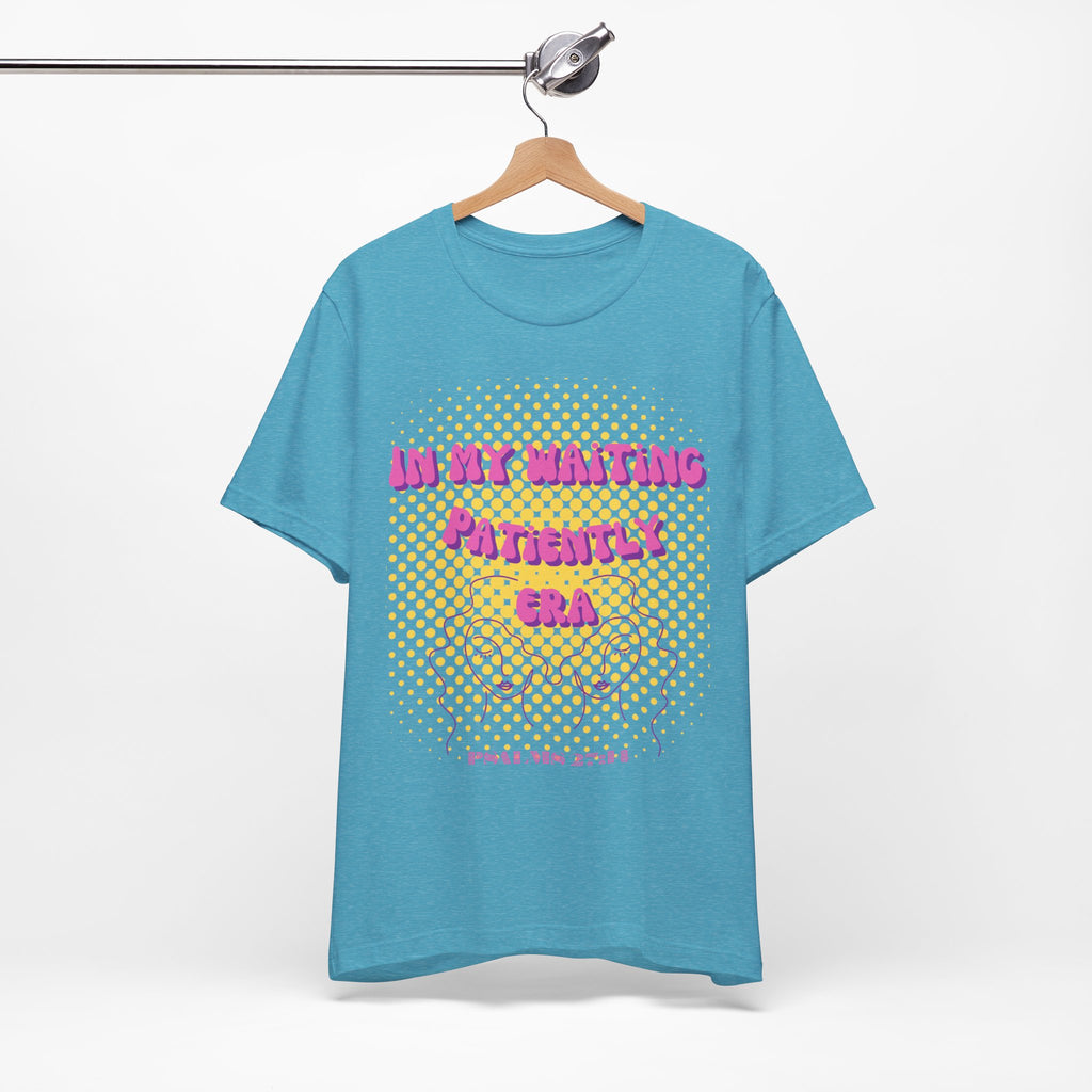 Women's 'In my Waiting Patiently Era' Tee - Yellow Graphic Jersey Short Sleeve