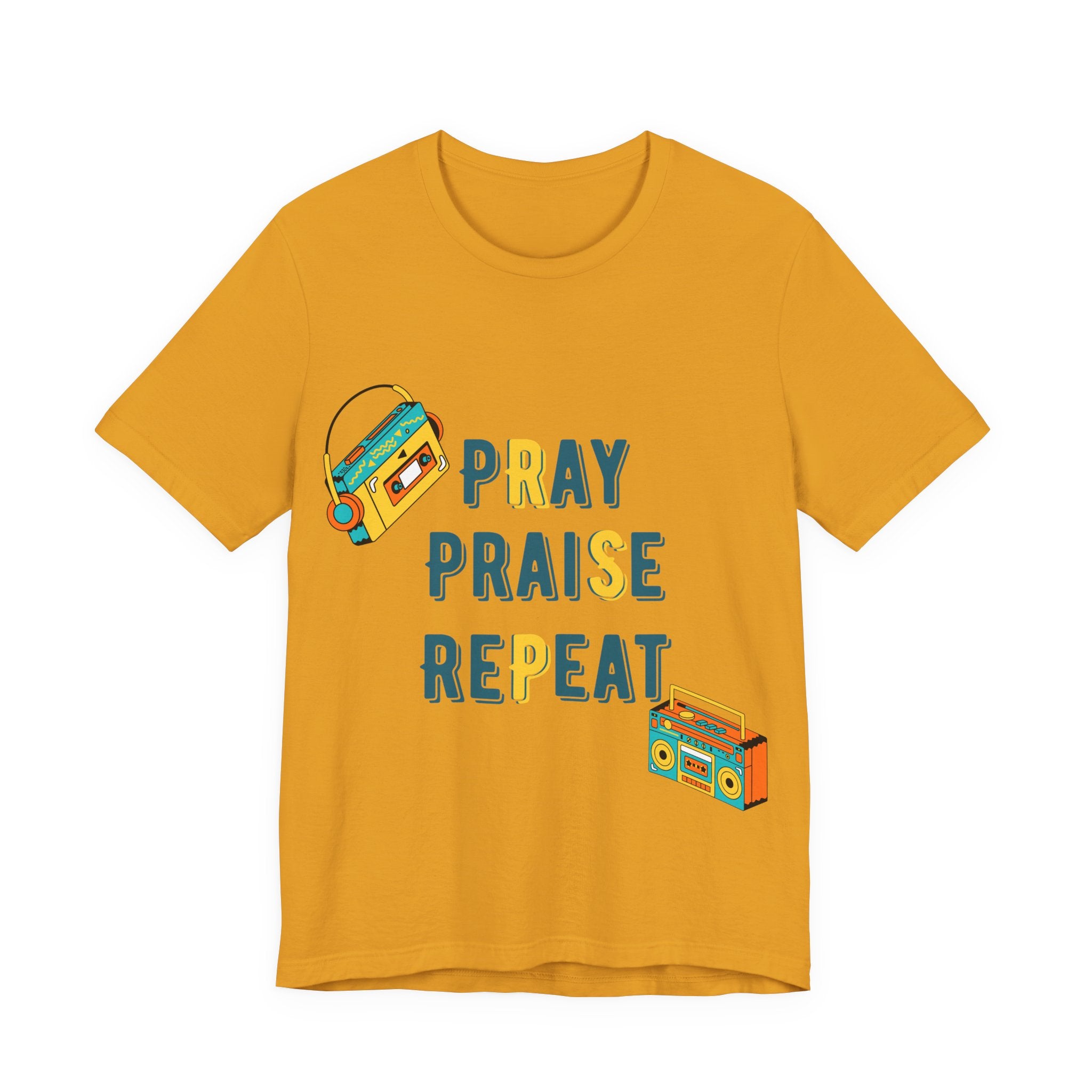 Men's Pray Praise Repeat T-Shirt — Vintage Boombox Christian Tee