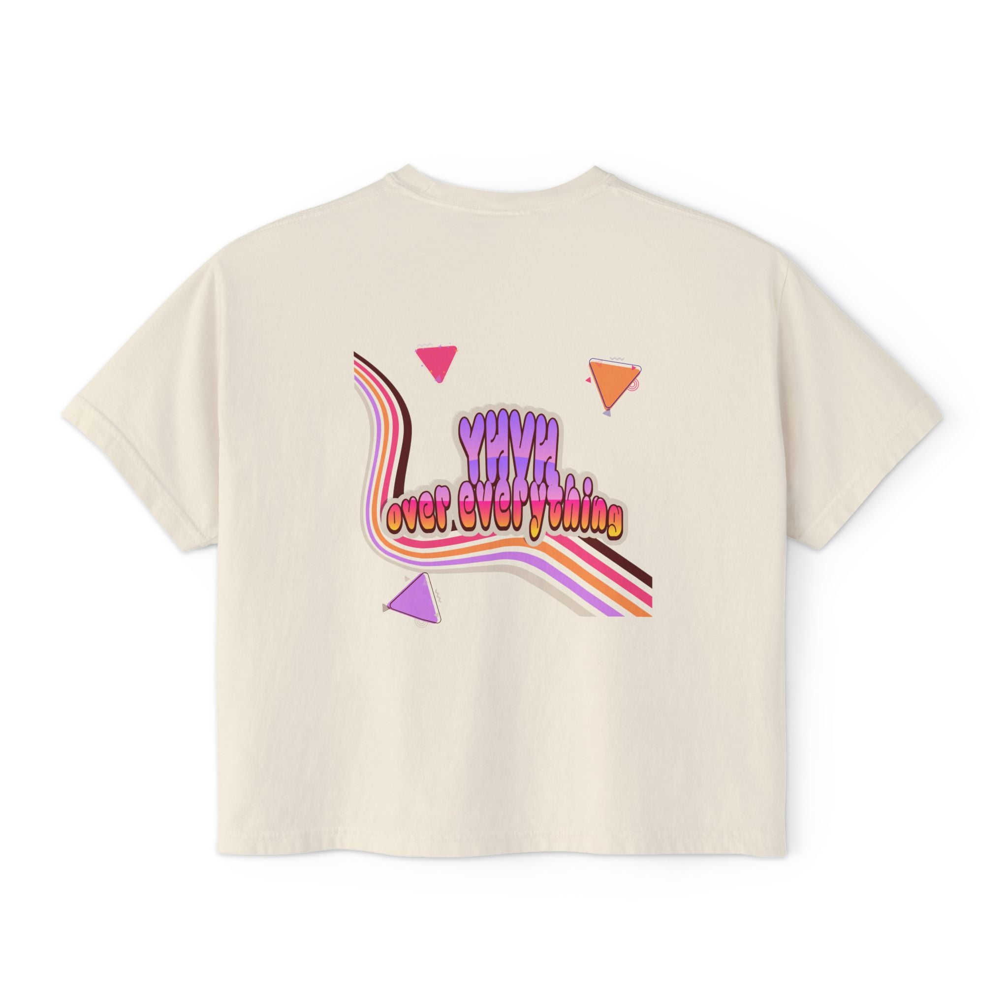 Retro 'YHVH over everything' Boxy Tee — Women's 90s Vibe Graphic T-Shirt