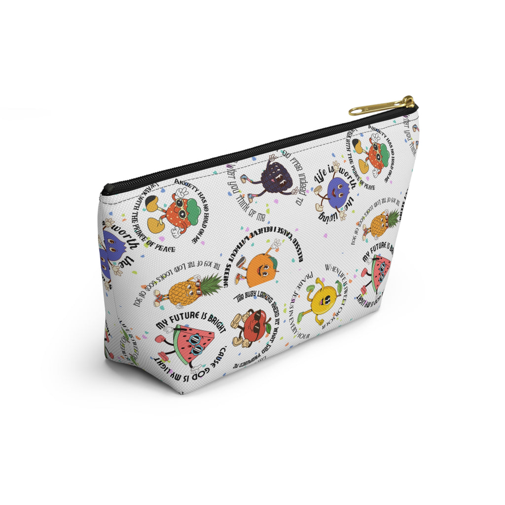Fruitful Quotes Accessory Pouch — T-Bottom Bag