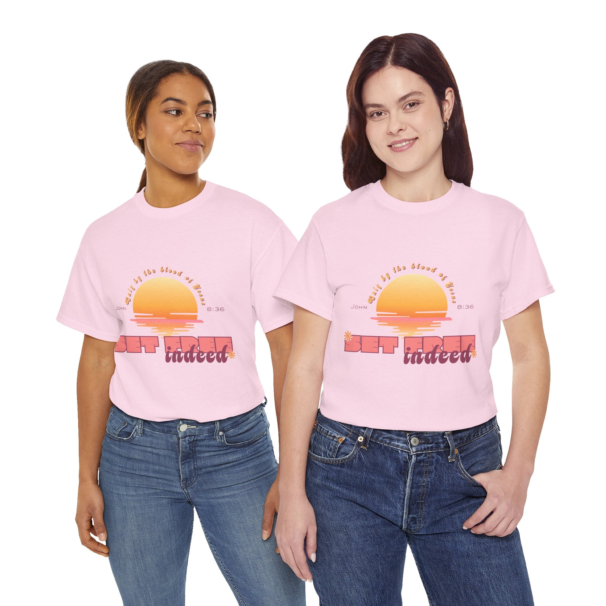 Women's 'Set free indeed' John 8:36- Heavy Cotton Tee