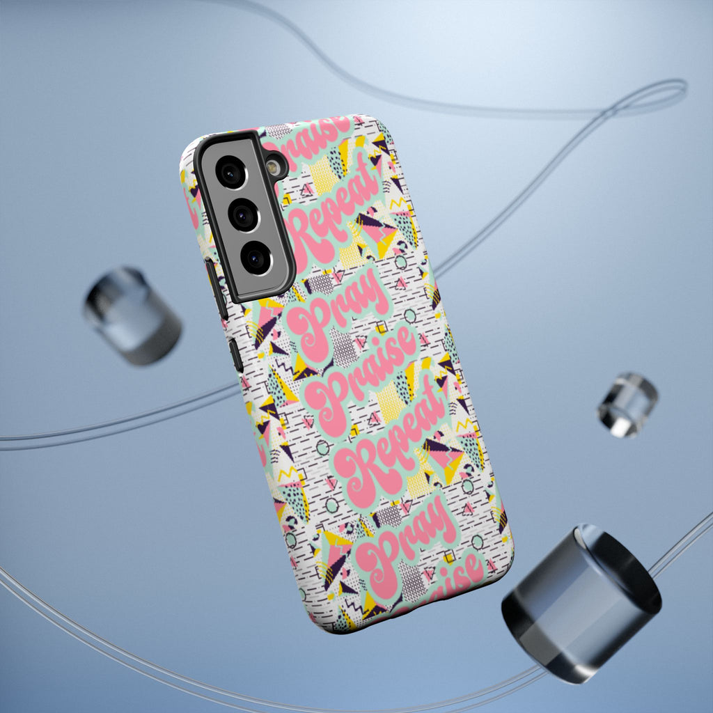 Retro Pray Praise Repeat Women's  Phone Case- Impact-Resistant Cases