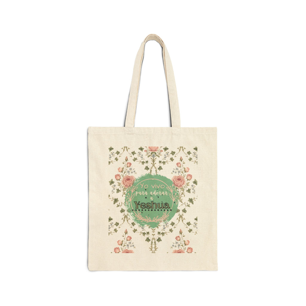 Bolsa Floral Vintage para Mujeres — 'Yo vivo para adorar a Yeshua'