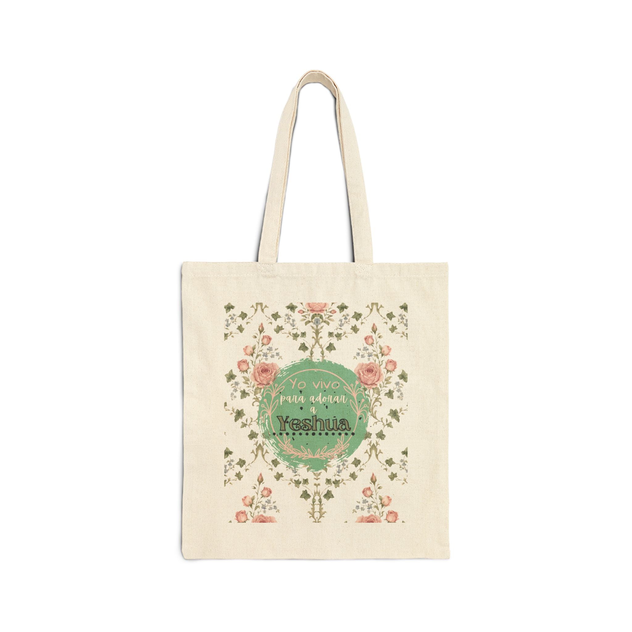 Bolsa Floral Vintage para Mujeres — 'Yo vivo para adorar a Yeshua'