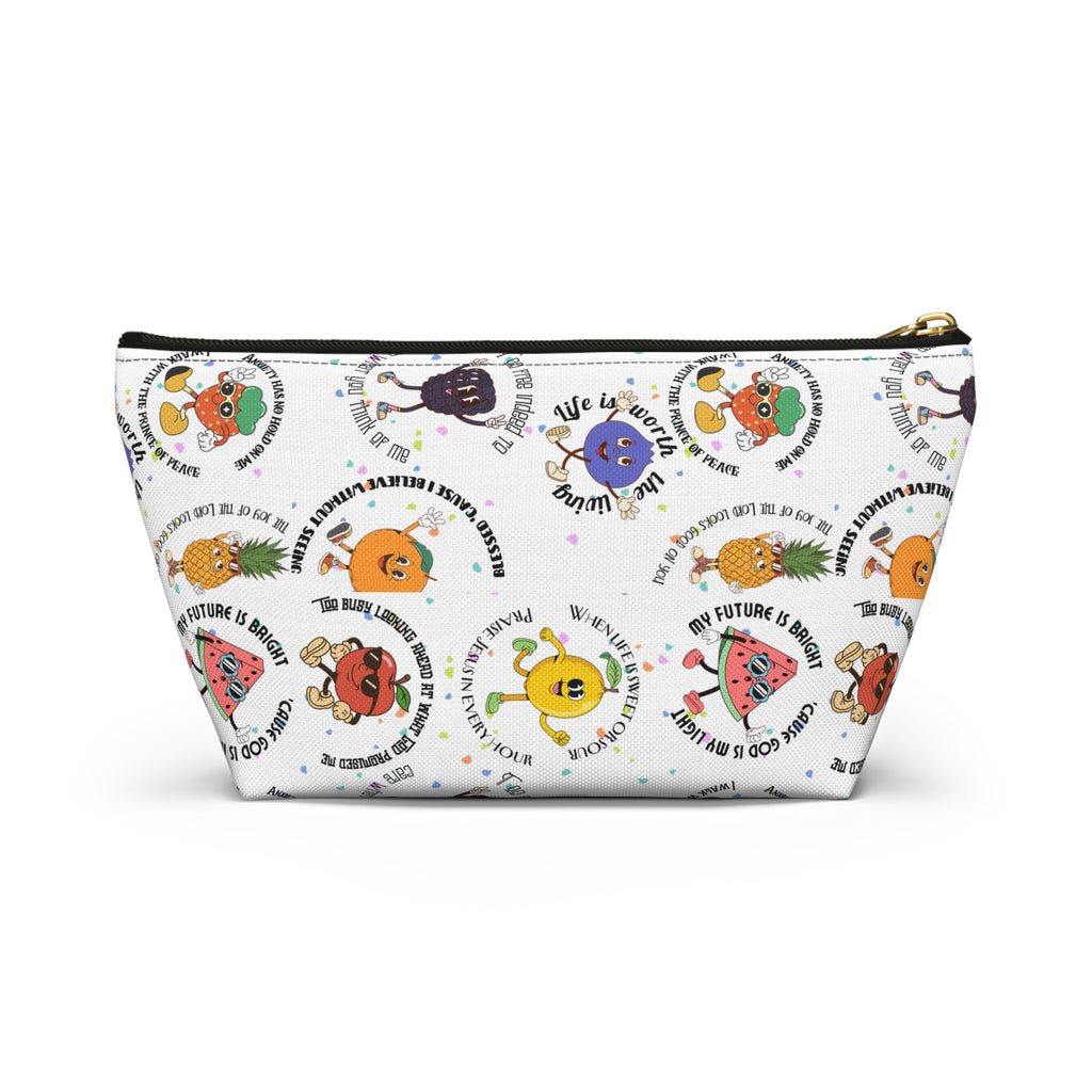 Fruitful Quotes Accessory Pouch — T-Bottom Bag