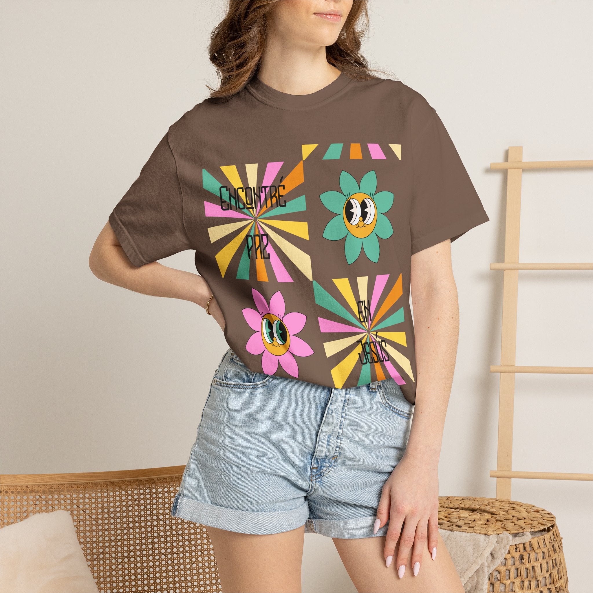 Woman's Spanish "Encontré paz en Jesús"- Camisa Retro Español