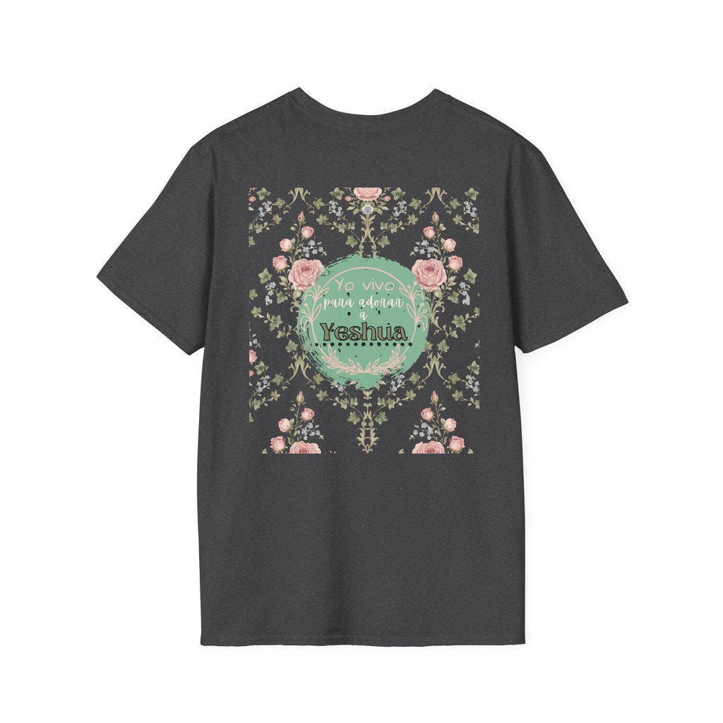 "Yo vivo para adorar a Yeshua" Camisa — Rosas y Color Menta Diseño