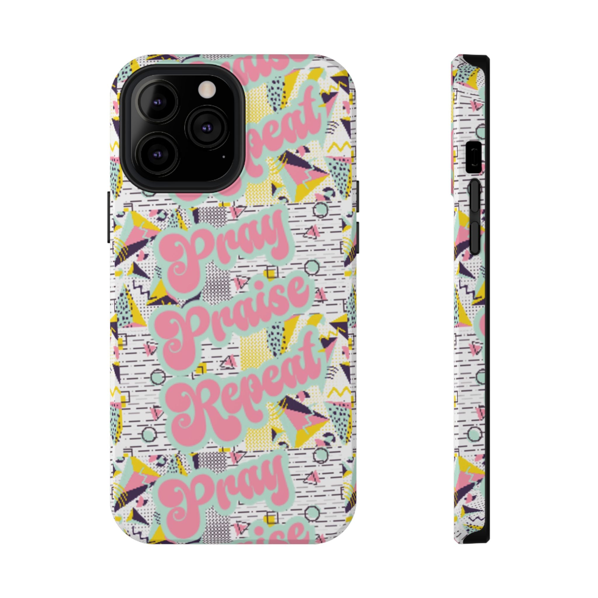 Retro Pray Praise Repeat Women's  Phone Case- Impact-Resistant Cases