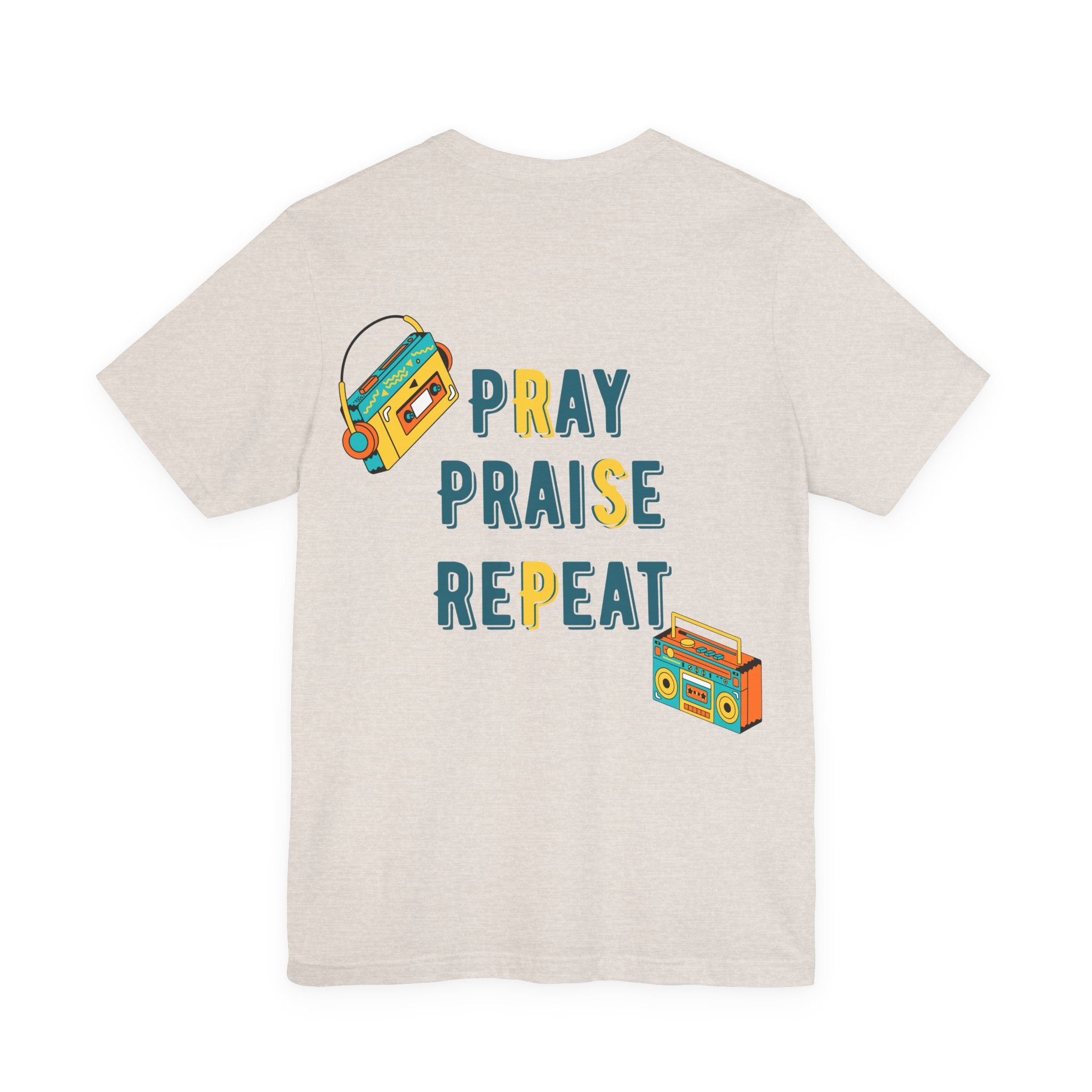 Men's Pray Praise Repeat T-Shirt — Vintage Boombox Christian Tee