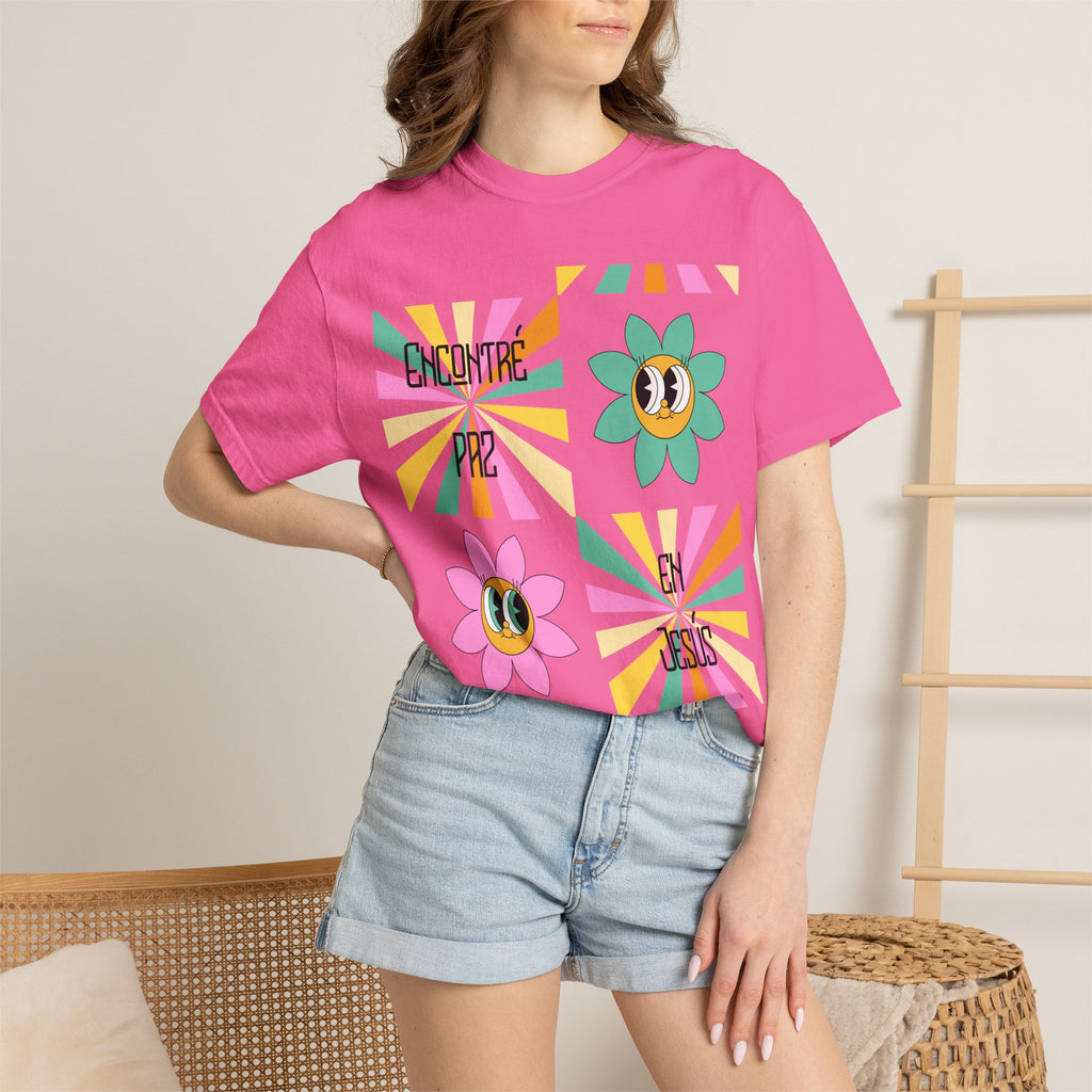 Woman's Spanish "Encontré paz en Jesús"- Camisa Retro Español