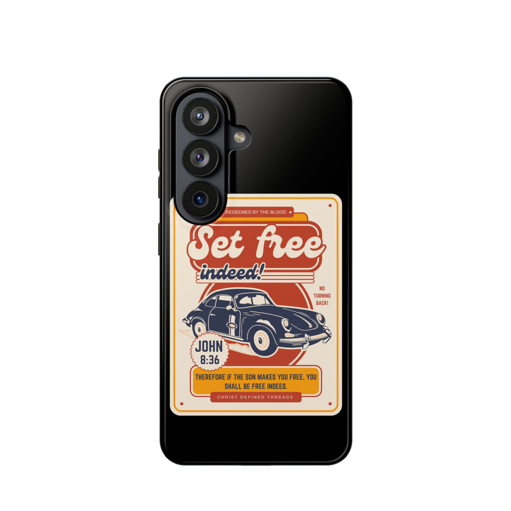 Men's 'Set free indeed' Vintage Graphic Phone Case — Magnetic Impact-Resistant