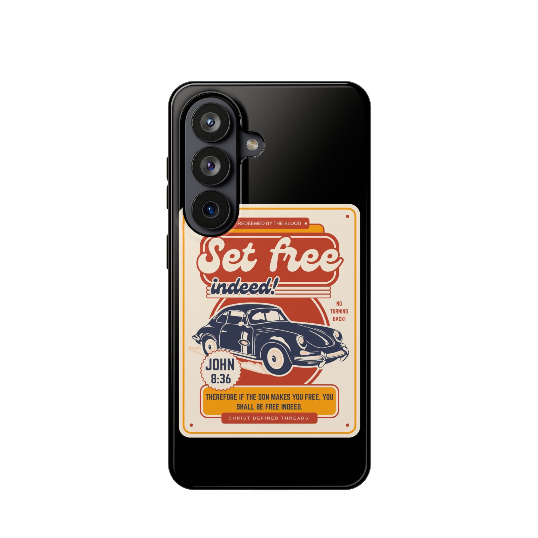 Men's 'Set free indeed' Vintage Graphic Phone Case — Magnetic Impact-Resistant