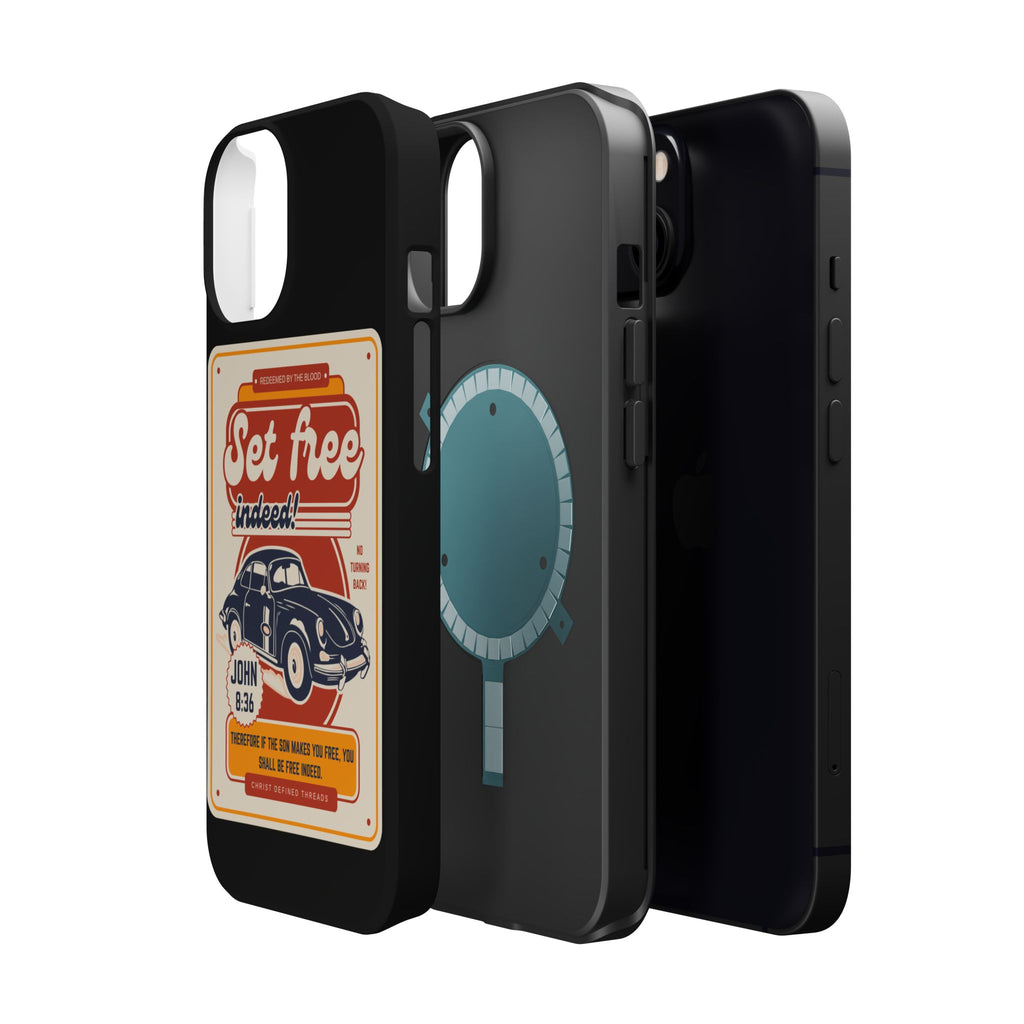 Men's 'Set free indeed' Vintage Graphic Phone Case — Magnetic Impact-Resistant