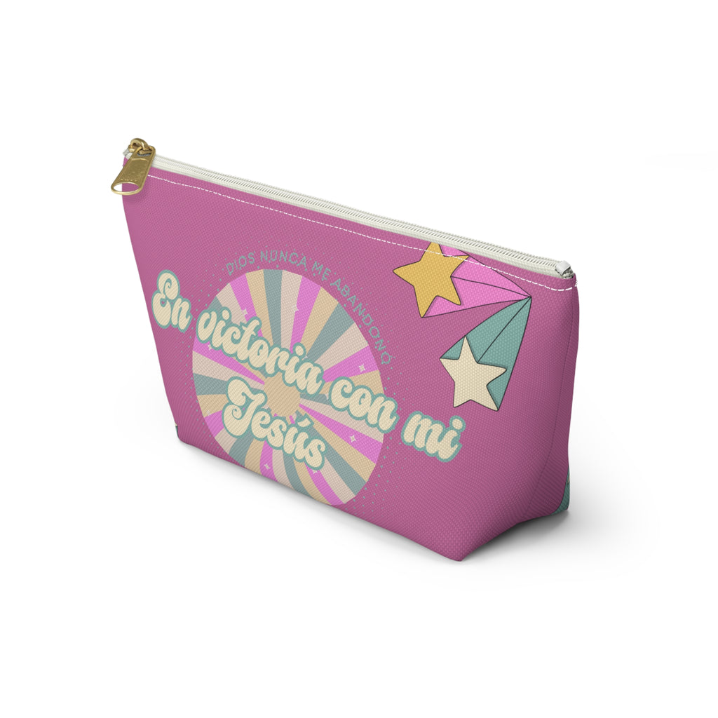 En victoria con mi Jesús Accessory Pouch — Pink Faith Bag