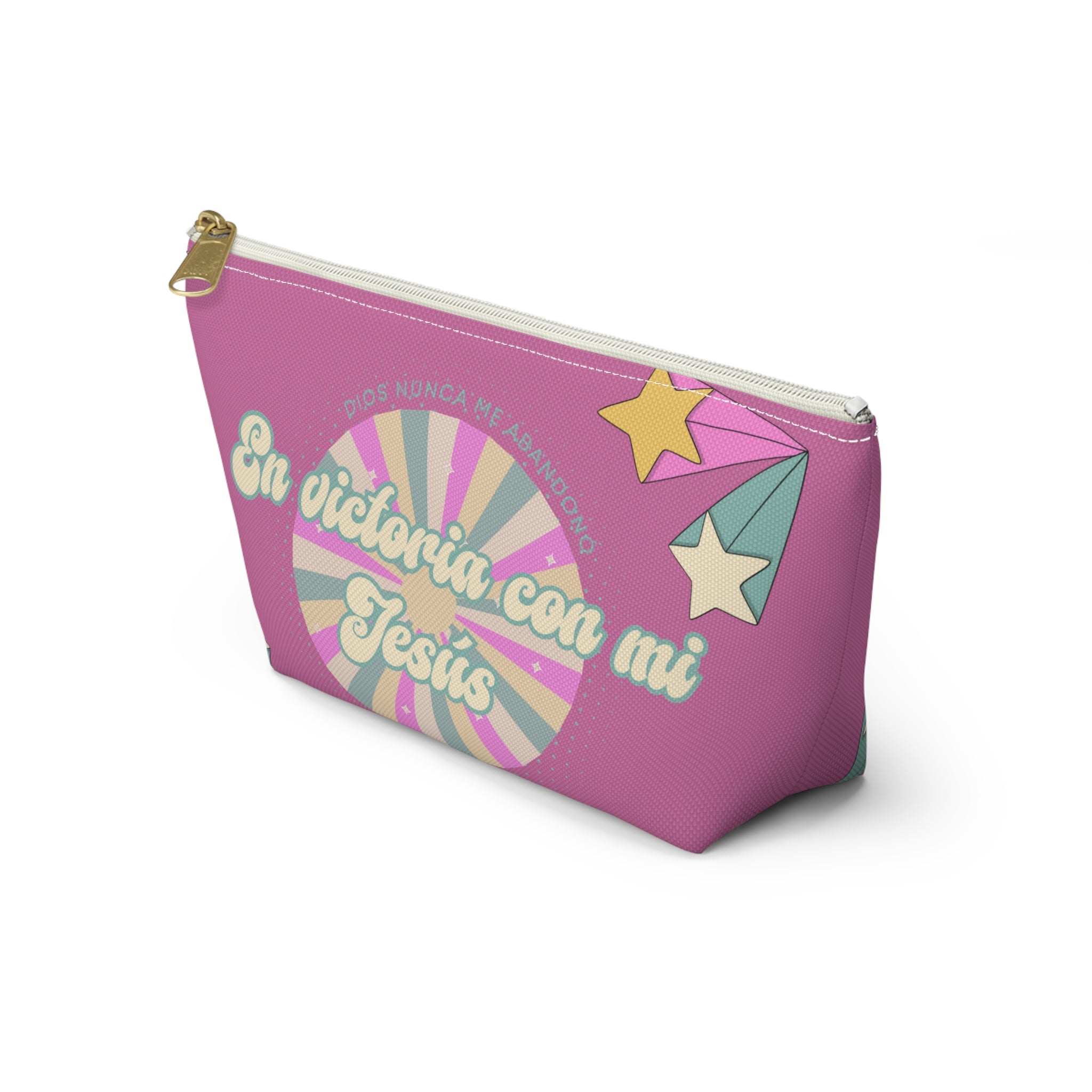 En victoria con mi Jesús Accessory Pouch — Pink Faith Bag