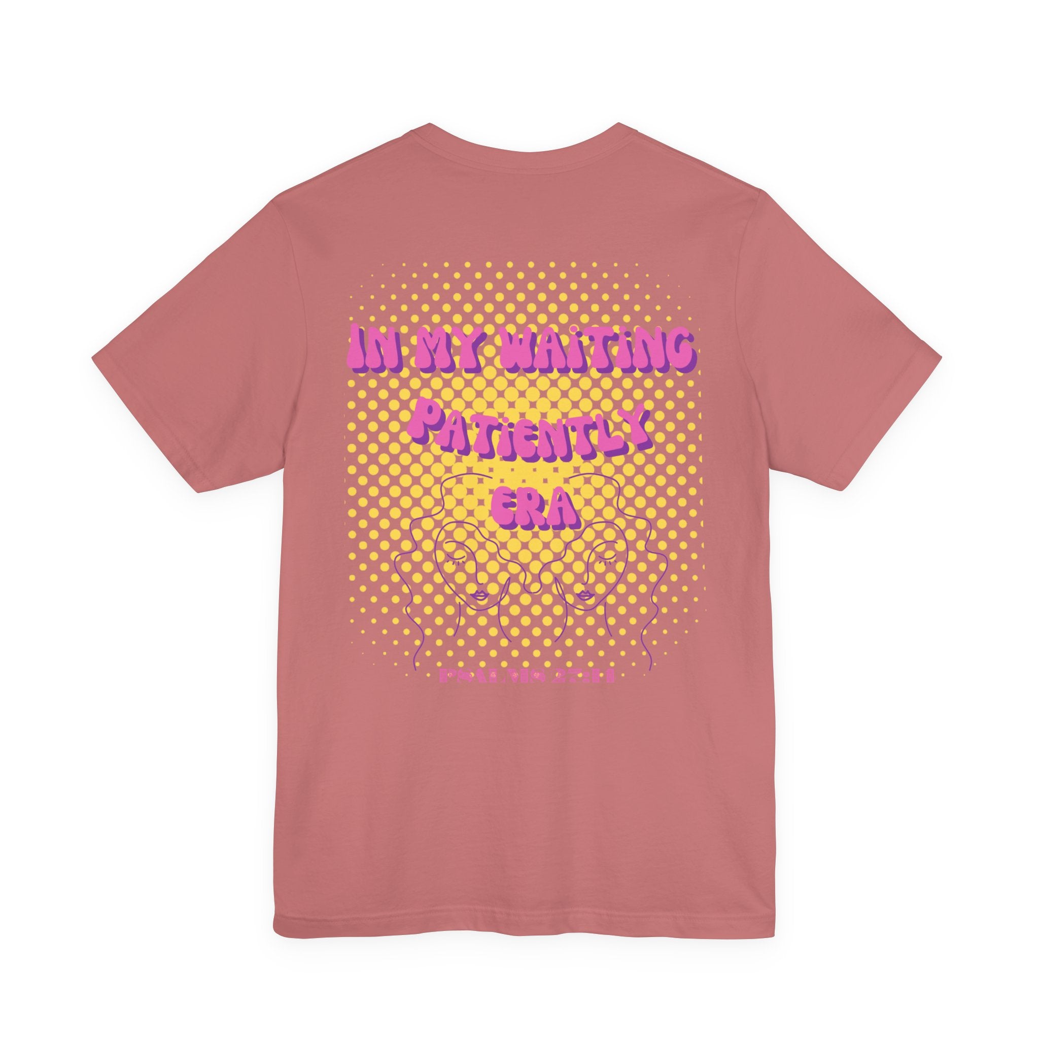 Women's 'In my Waiting Patiently Era' Tee - Yellow Graphic Jersey Short Sleeve