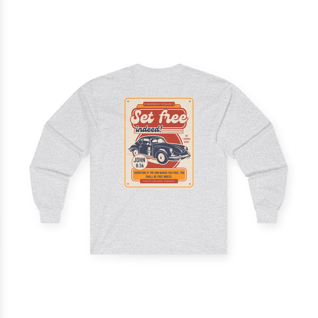 Men's 'Set free indeed' - Ultra Cotton Long Sleeve Tee
