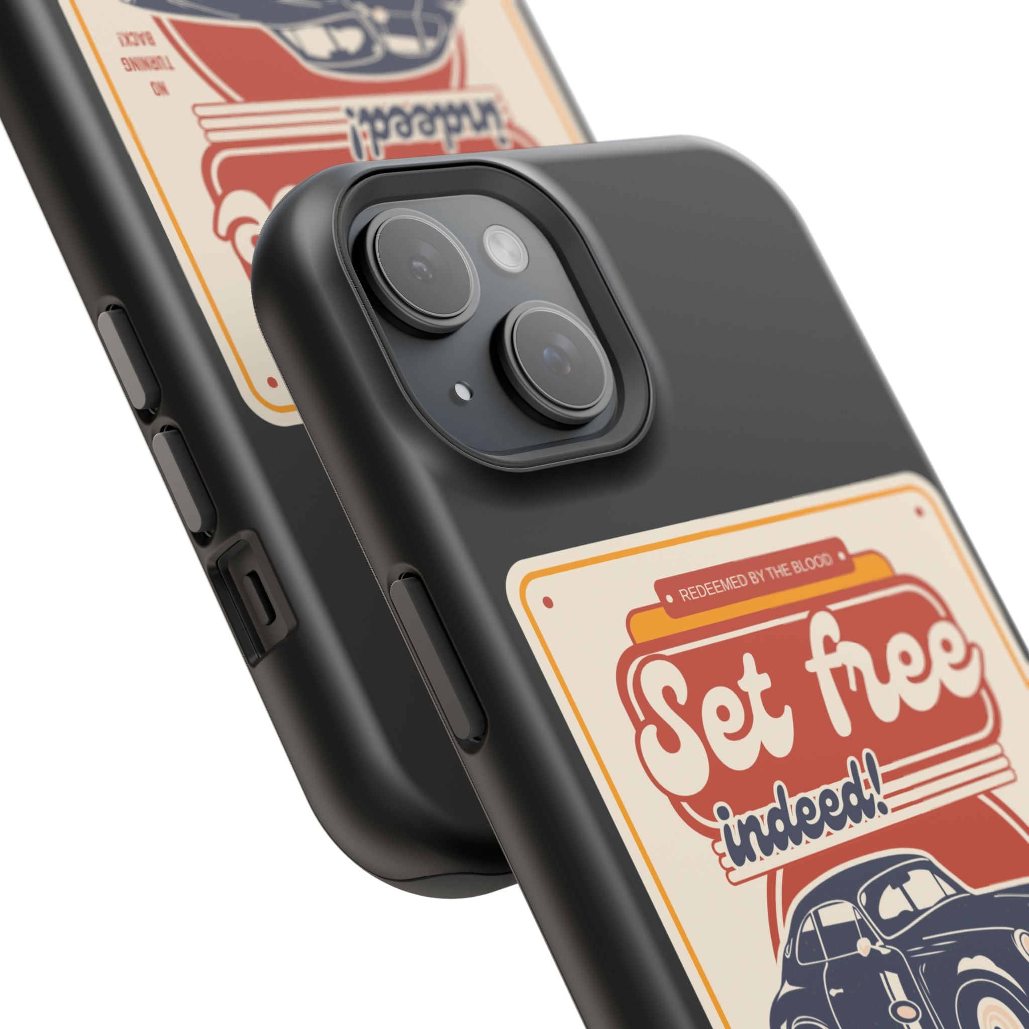 Men's 'Set free indeed' Vintage Graphic Phone Case — Magnetic Impact-Resistant