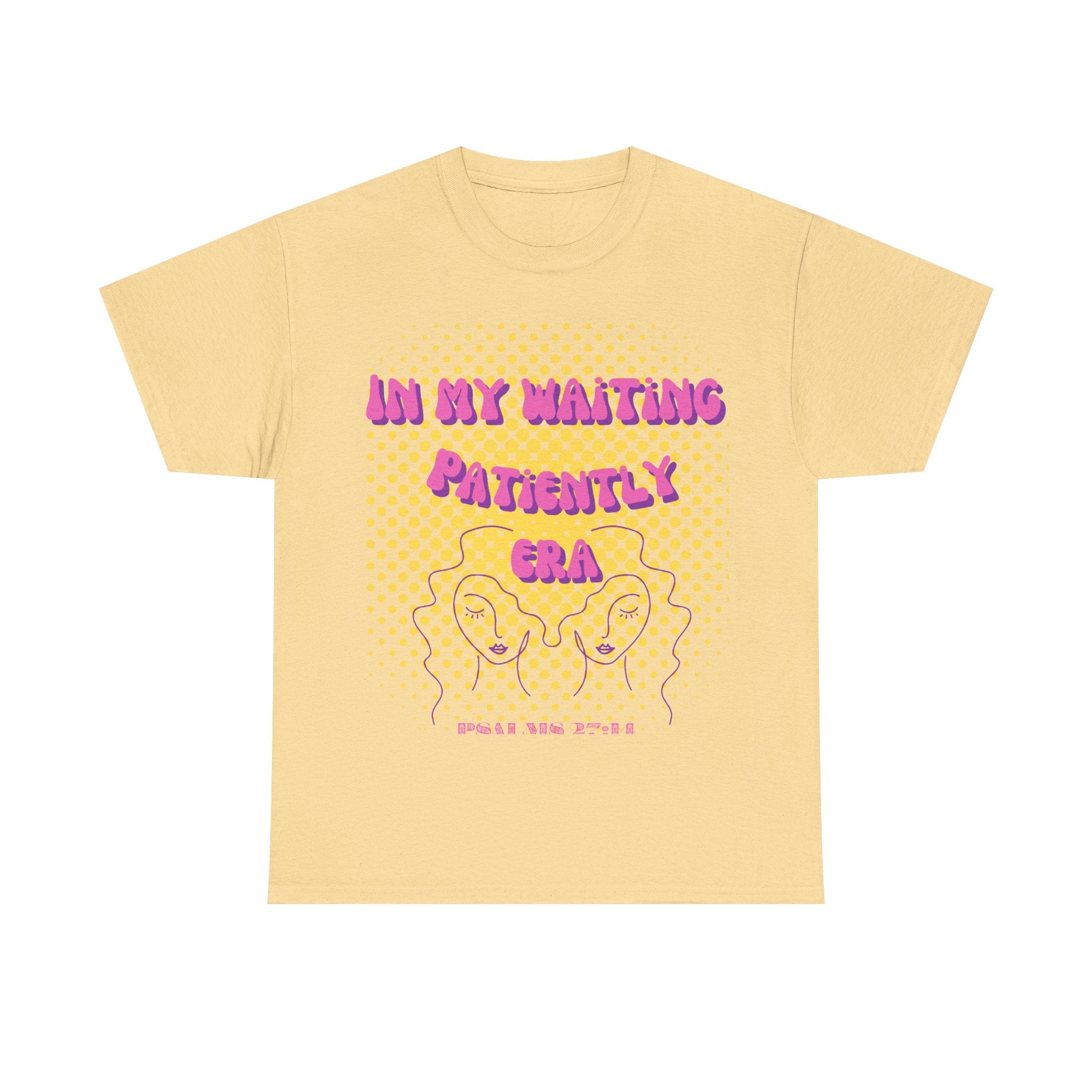 Women's 'In my Waiting Patiently Era' Tee - Yellow Graphic Jersey Short Sleeve