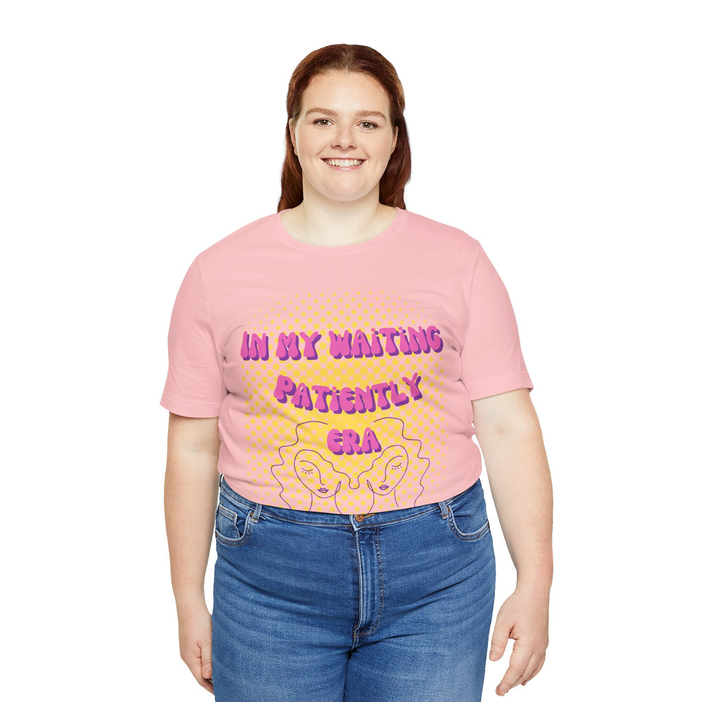 Women's 'In my Waiting Patiently Era' Tee - Yellow Graphic Jersey Short Sleeve