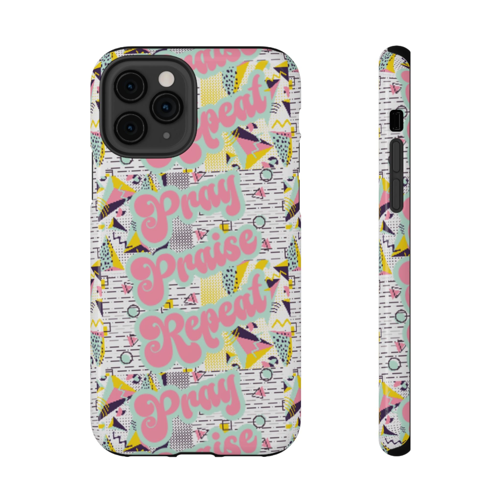 Retro Pray Praise Repeat Women's  Phone Case- Impact-Resistant Cases