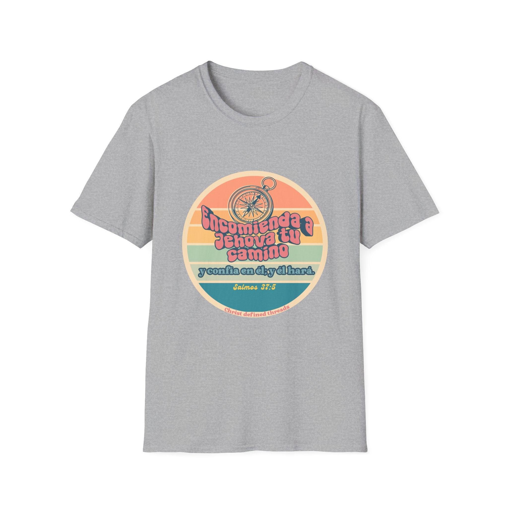 "Encomienda a Jehová tu camino" Camisa — Retro compás Camisa Feminina