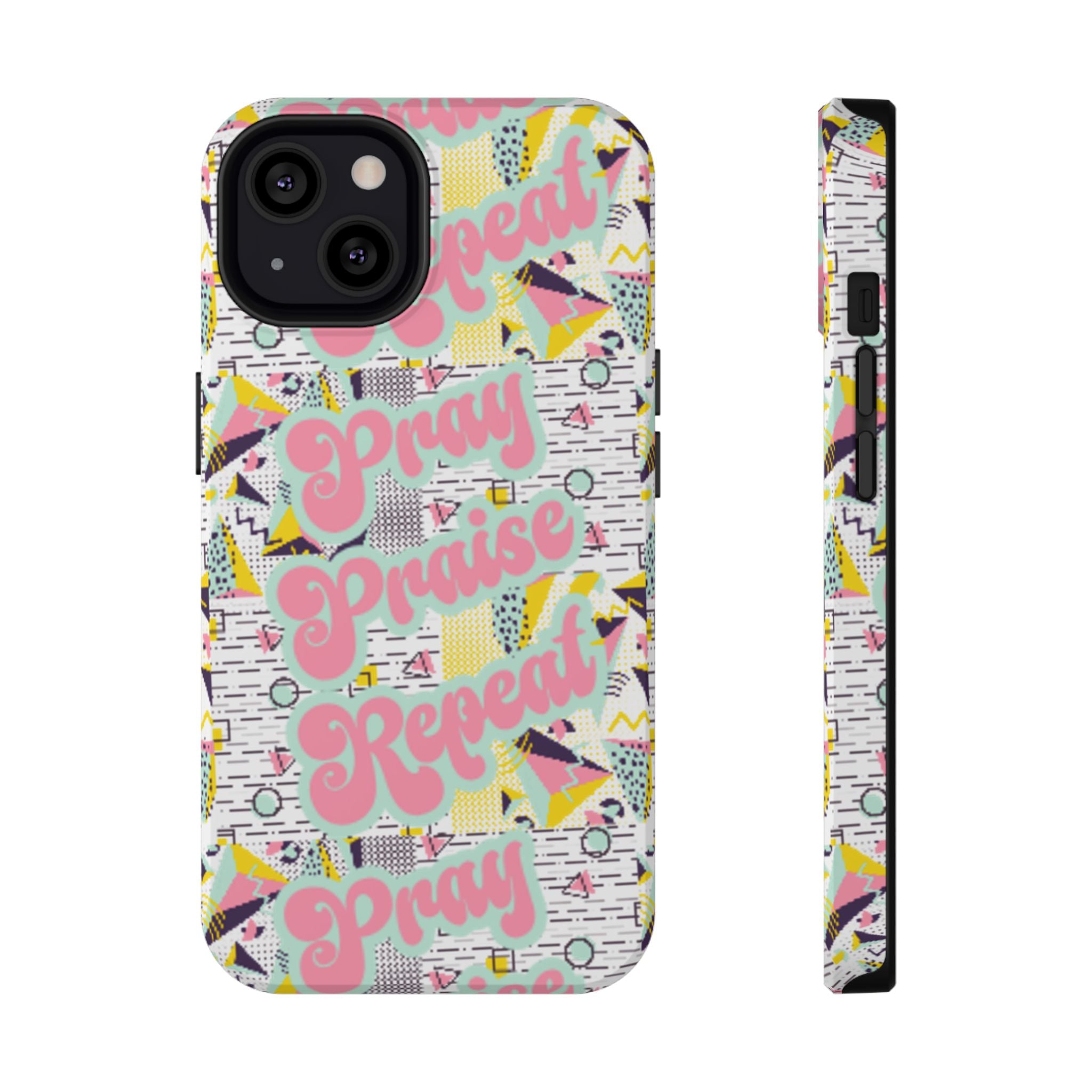 Retro Pray Praise Repeat Women's  Phone Case- Impact-Resistant Cases
