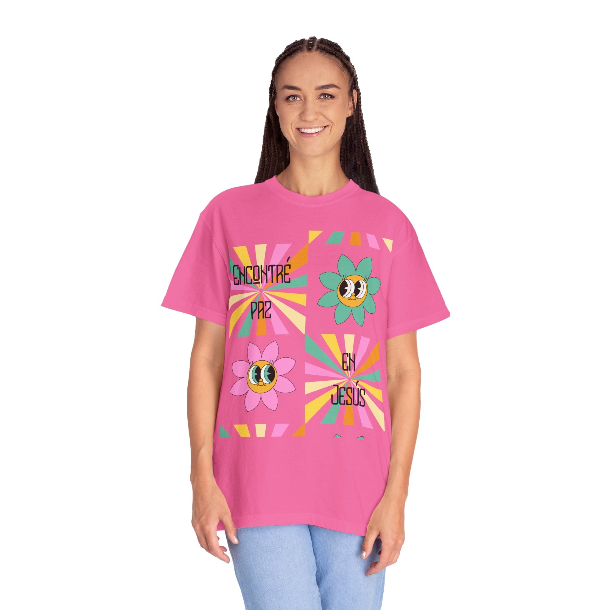 Woman's Spanish "Encontré paz en Jesús"- Camisa Retro Español
