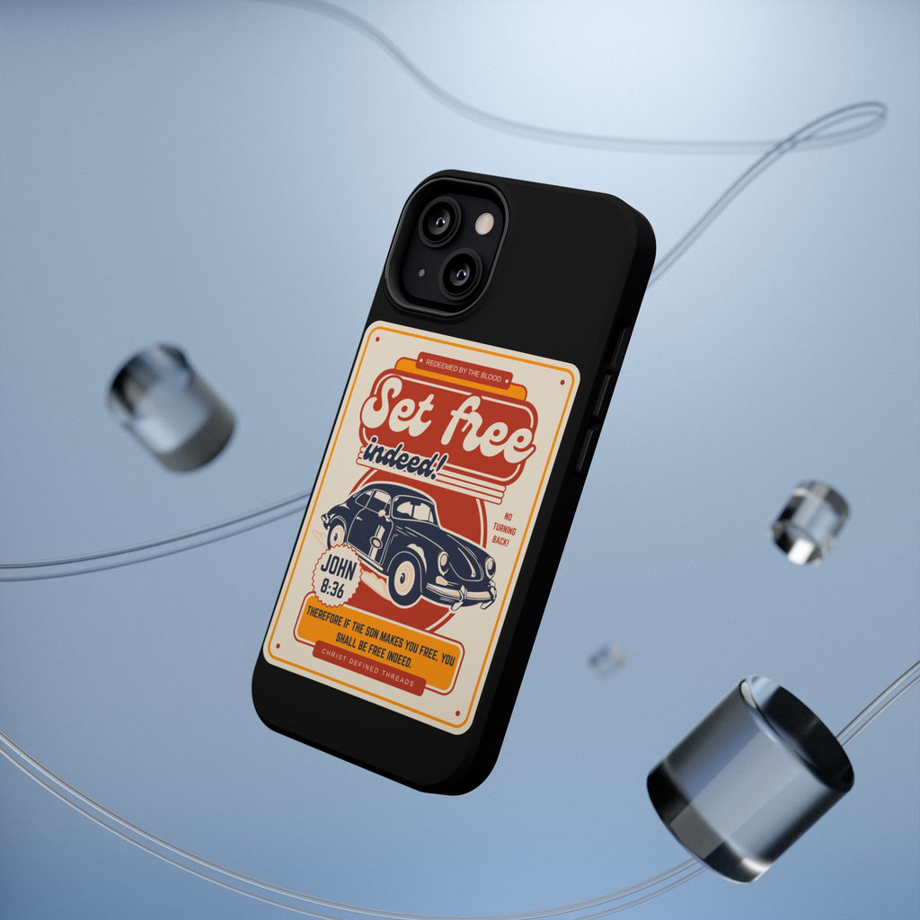 Men's 'Set free indeed' Vintage Graphic Phone Case — Magnetic Impact-Resistant