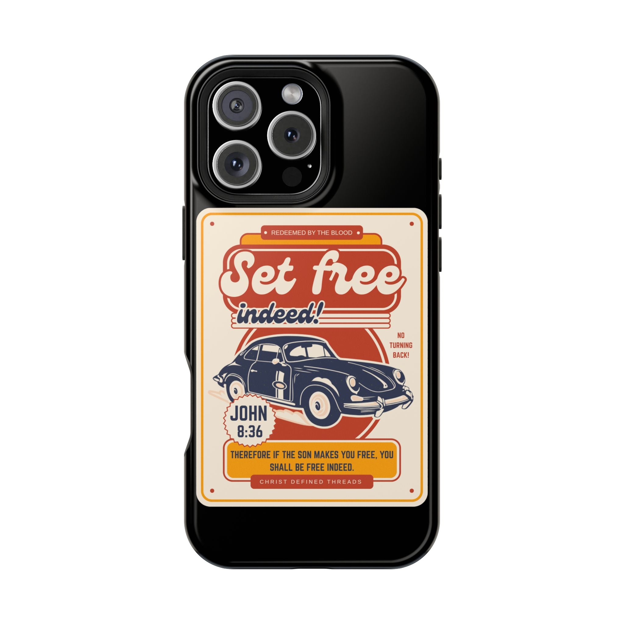 Men's 'Set free indeed' Vintage Graphic Phone Case — Magnetic Impact-Resistant