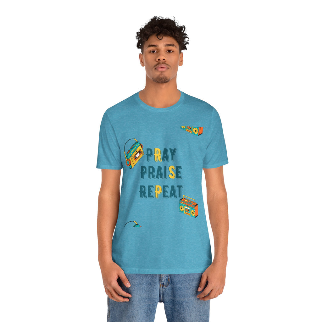 Pray Praise Repeat T-Shirt — Vintage Boombox Christian Tee