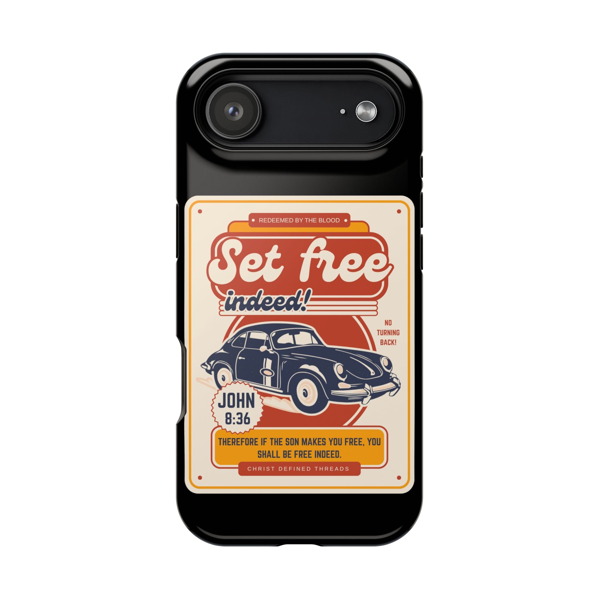 Men's 'Set free indeed' Vintage Graphic Phone Case — Magnetic Impact-Resistant
