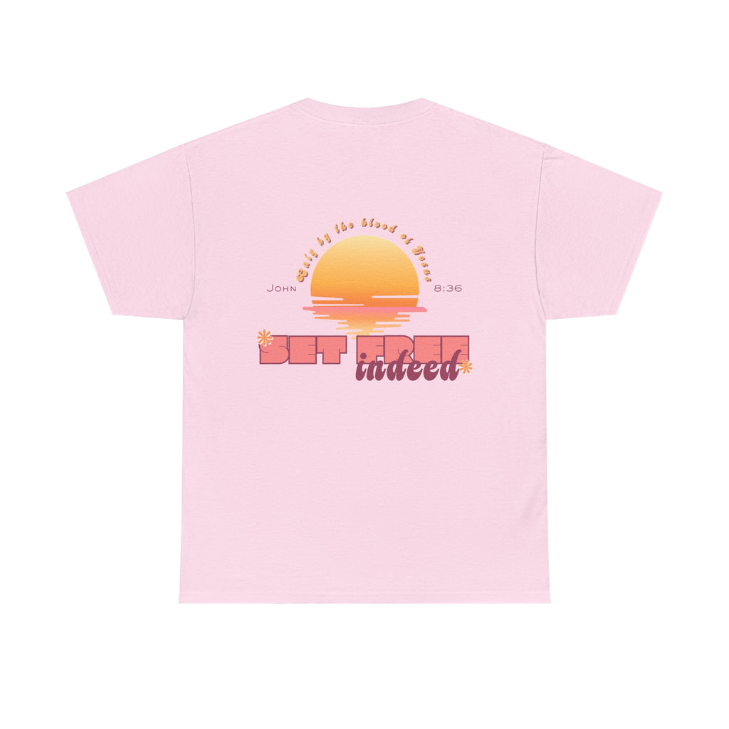 Women's 'Set free indeed' John 8:36- Heavy Cotton Tee