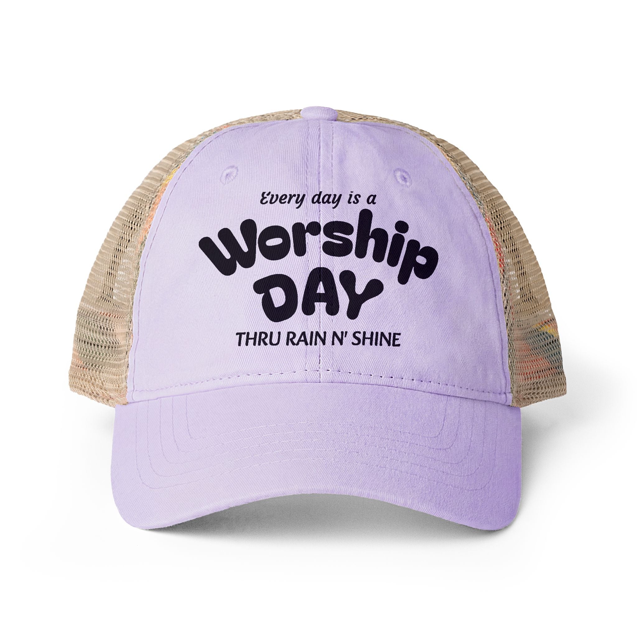 Women's Washed Mesh-Back Cap - Everyday is Worship day