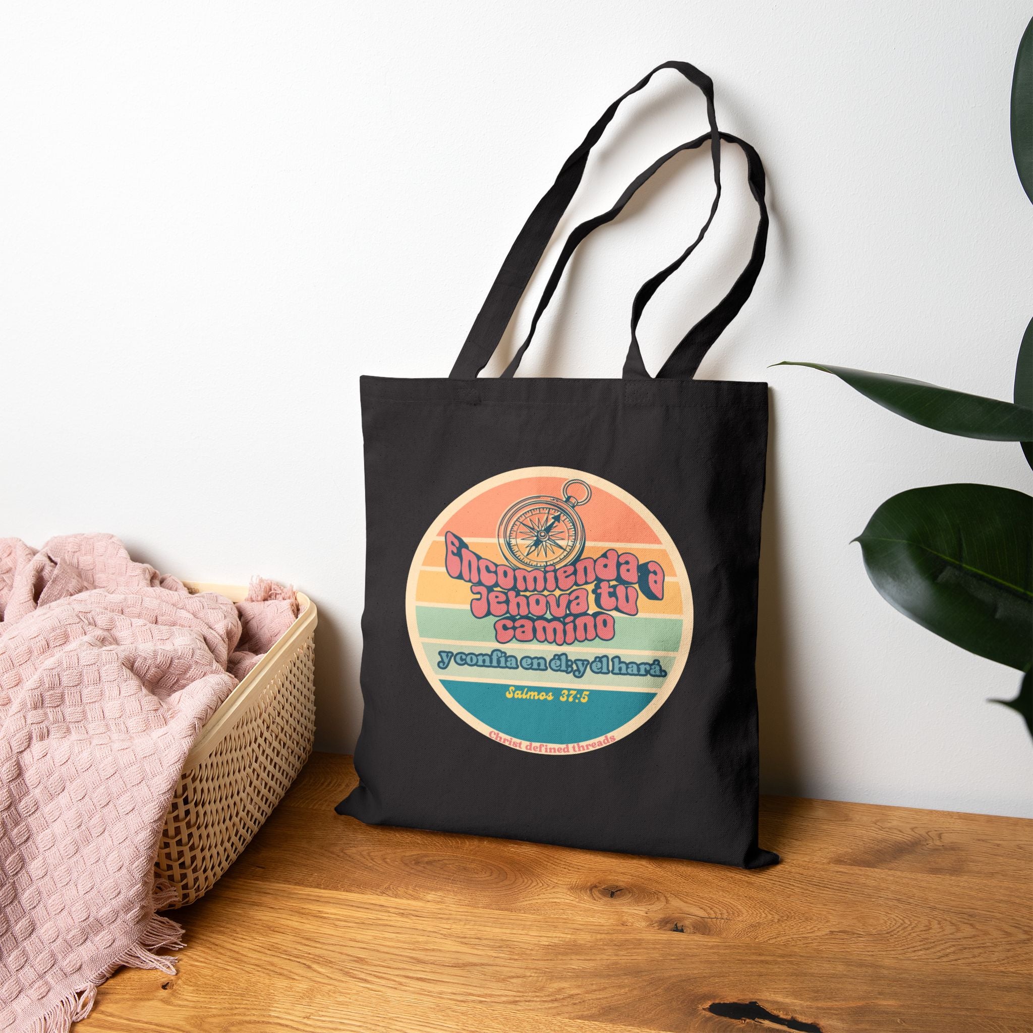 "Encomienda a Jehová tu camino" Bolsa —  Salmos Canvas Tote