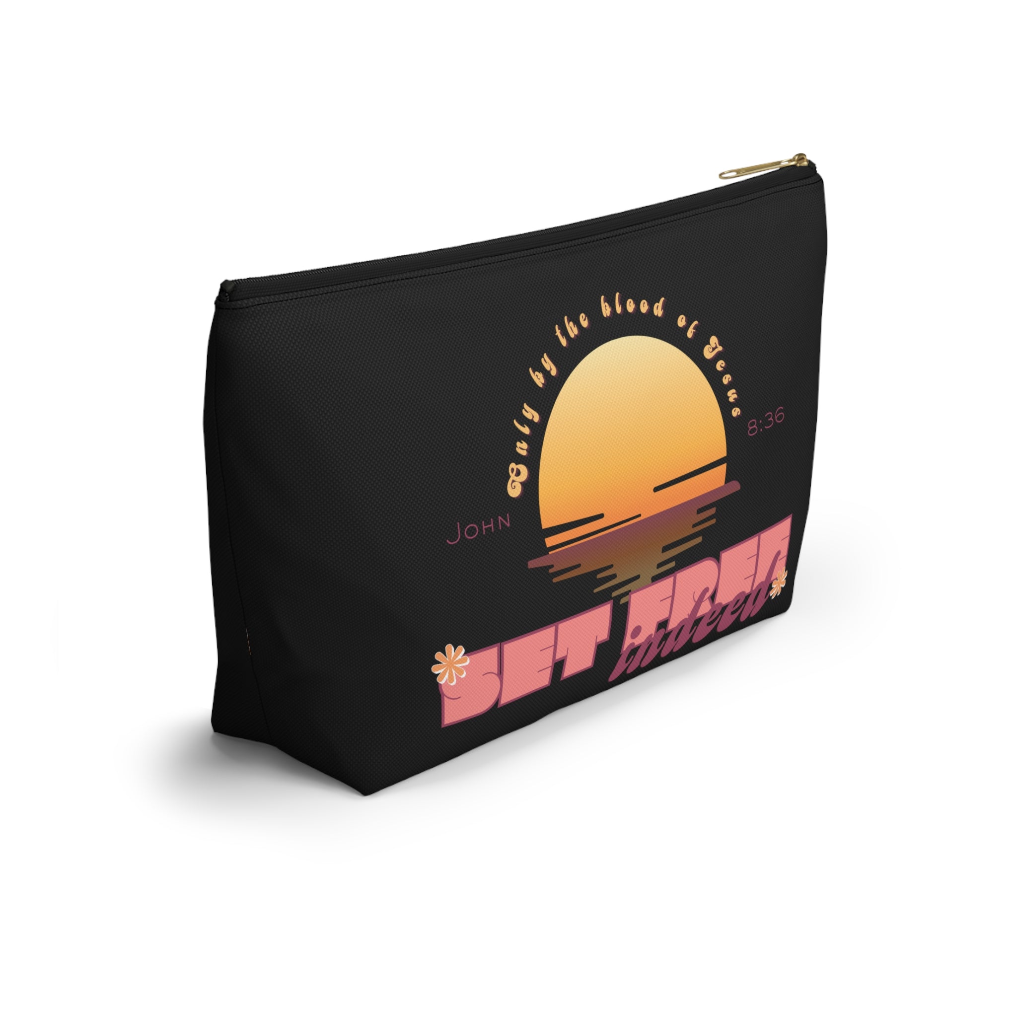 Women's 'Set free indeed'  — Sunset Accessory Pouch