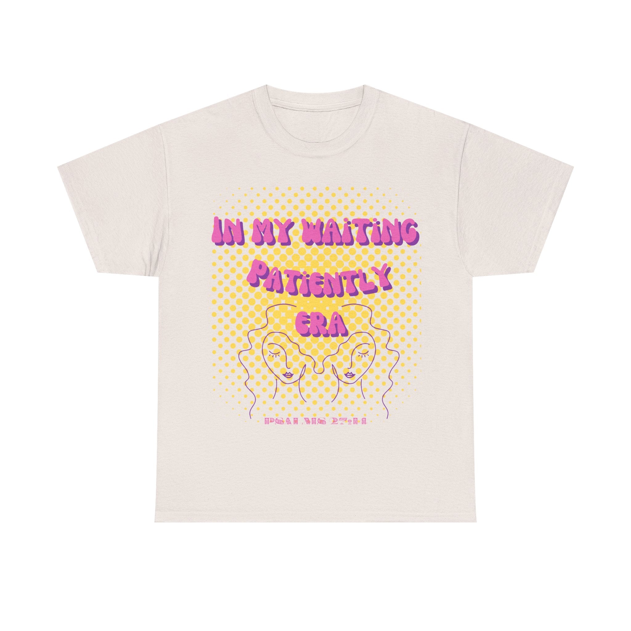 Women's 'In my Waiting Patiently Era' Tee - Yellow Graphic Jersey Short Sleeve