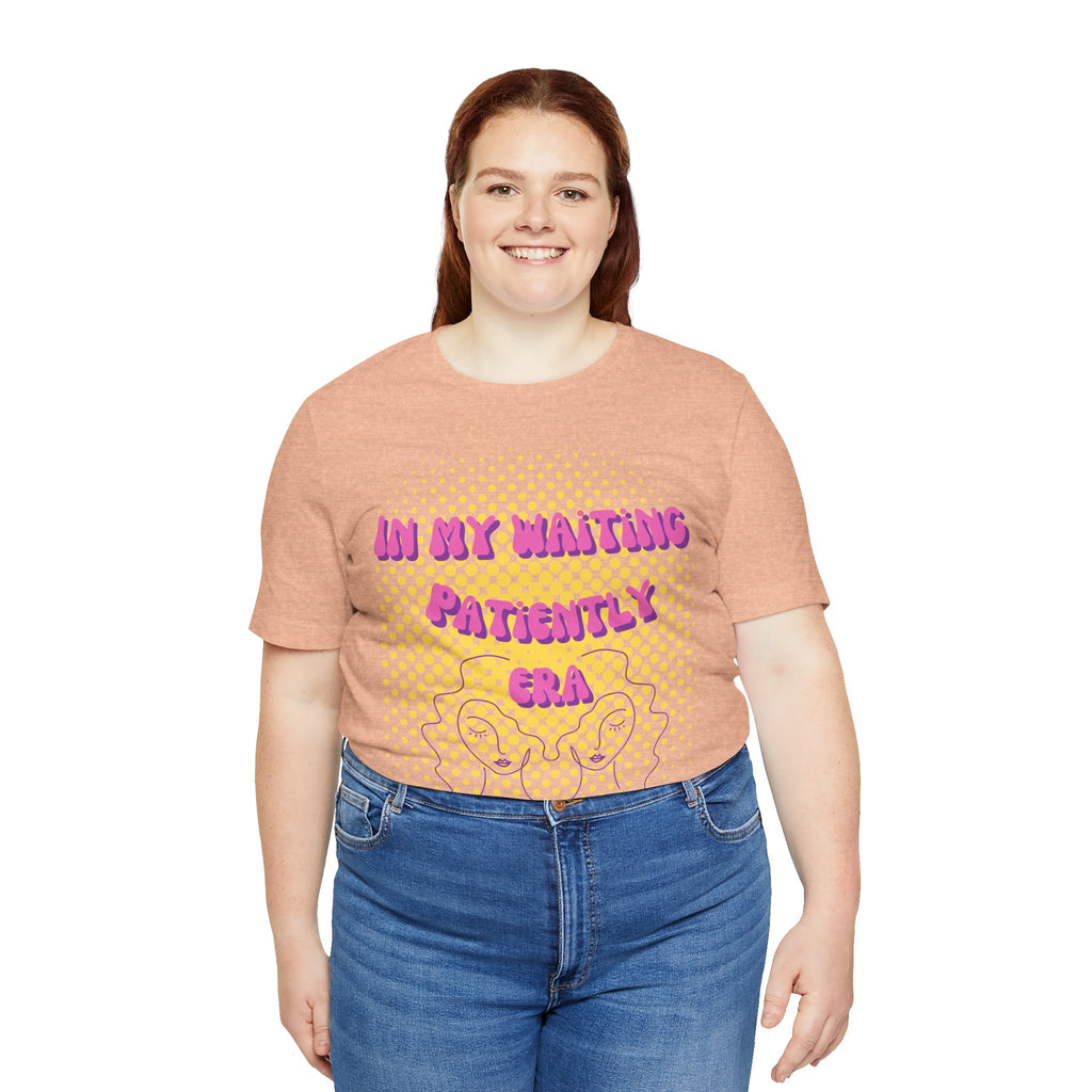 Women's 'In my Waiting Patiently Era' Tee - Yellow Graphic Jersey Short Sleeve